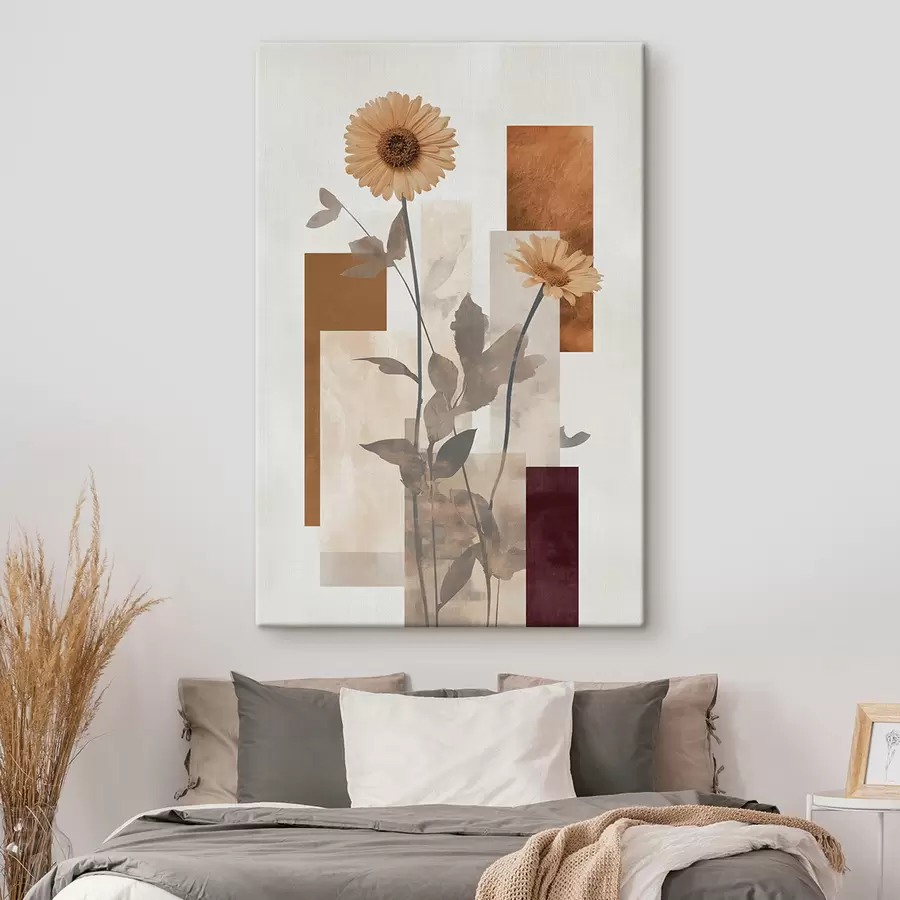 Papier peint Fleurs et formes géométriques s51179