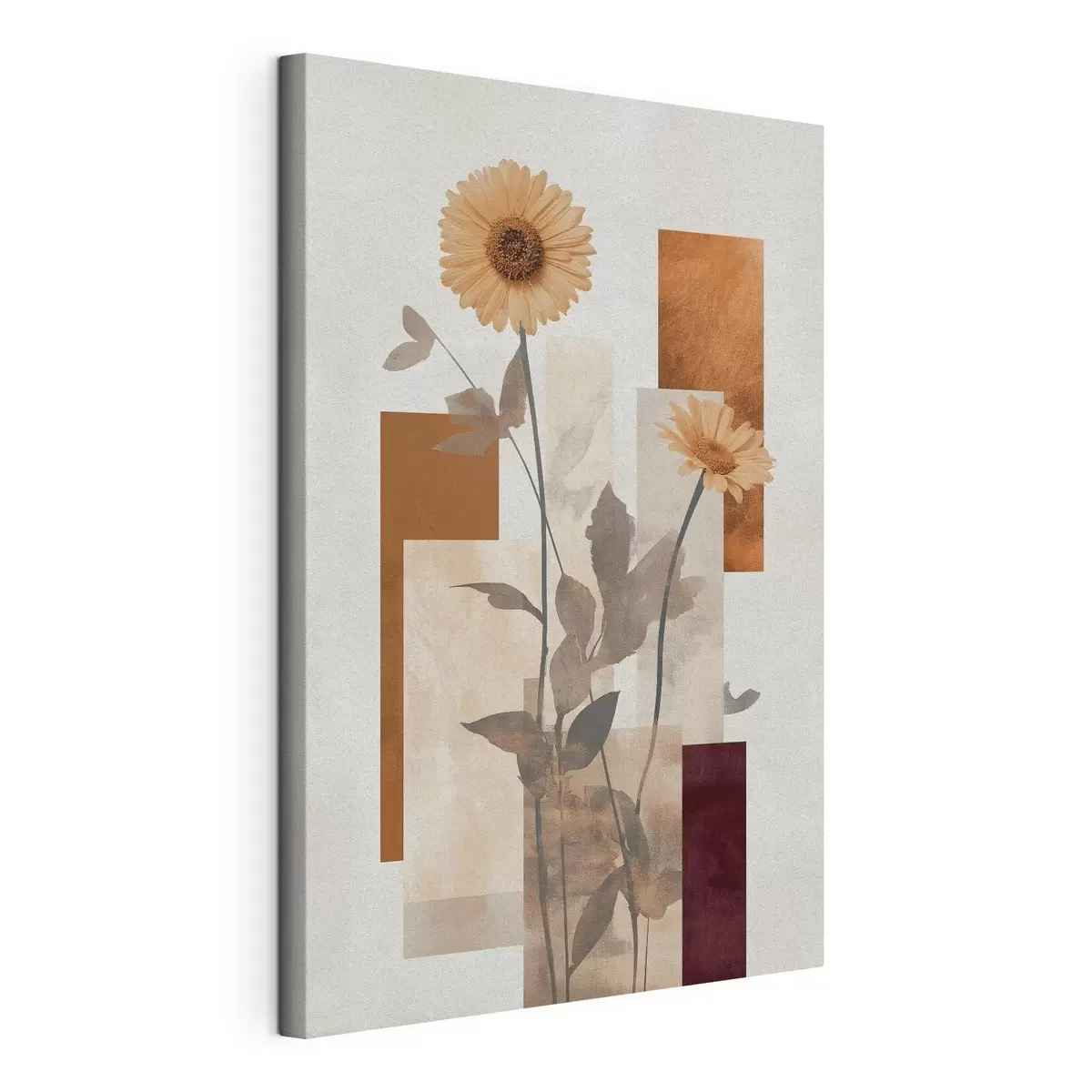 Tableau Fleurs et formes géométriques s51179