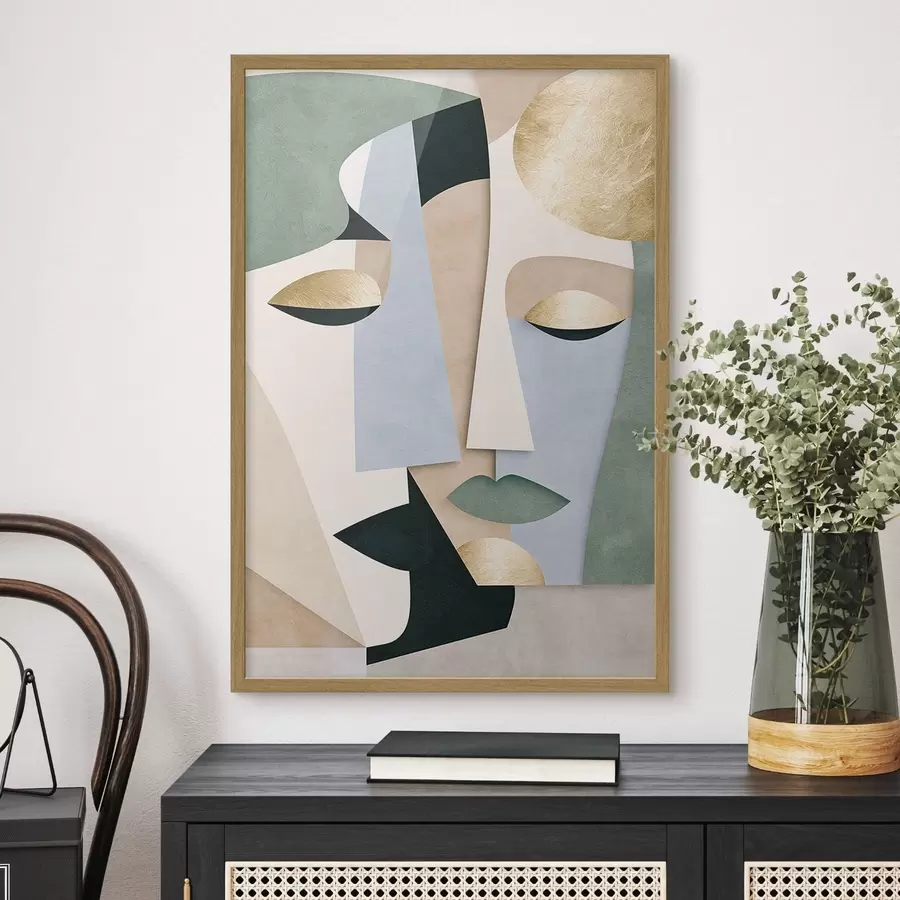 Papier peint Visages géométriques abstraits f51178