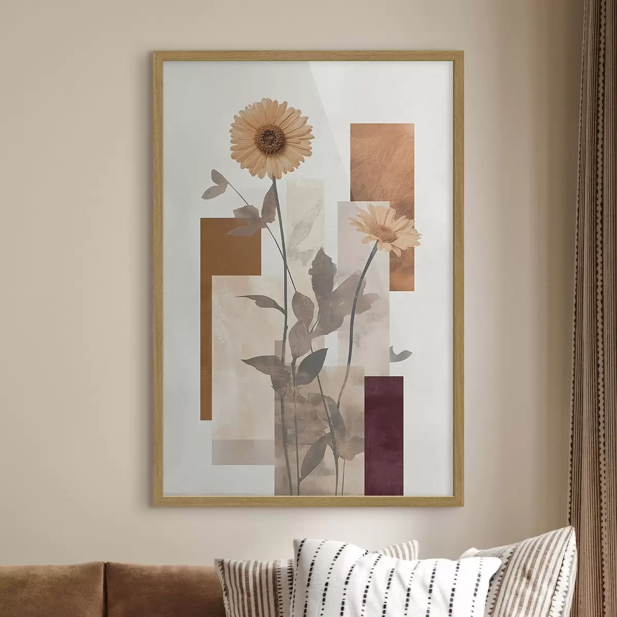 Poster Fleurs et formes géométriques f51179