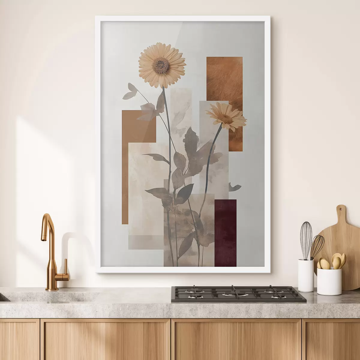 Poster Fleurs et formes géométriques f51179