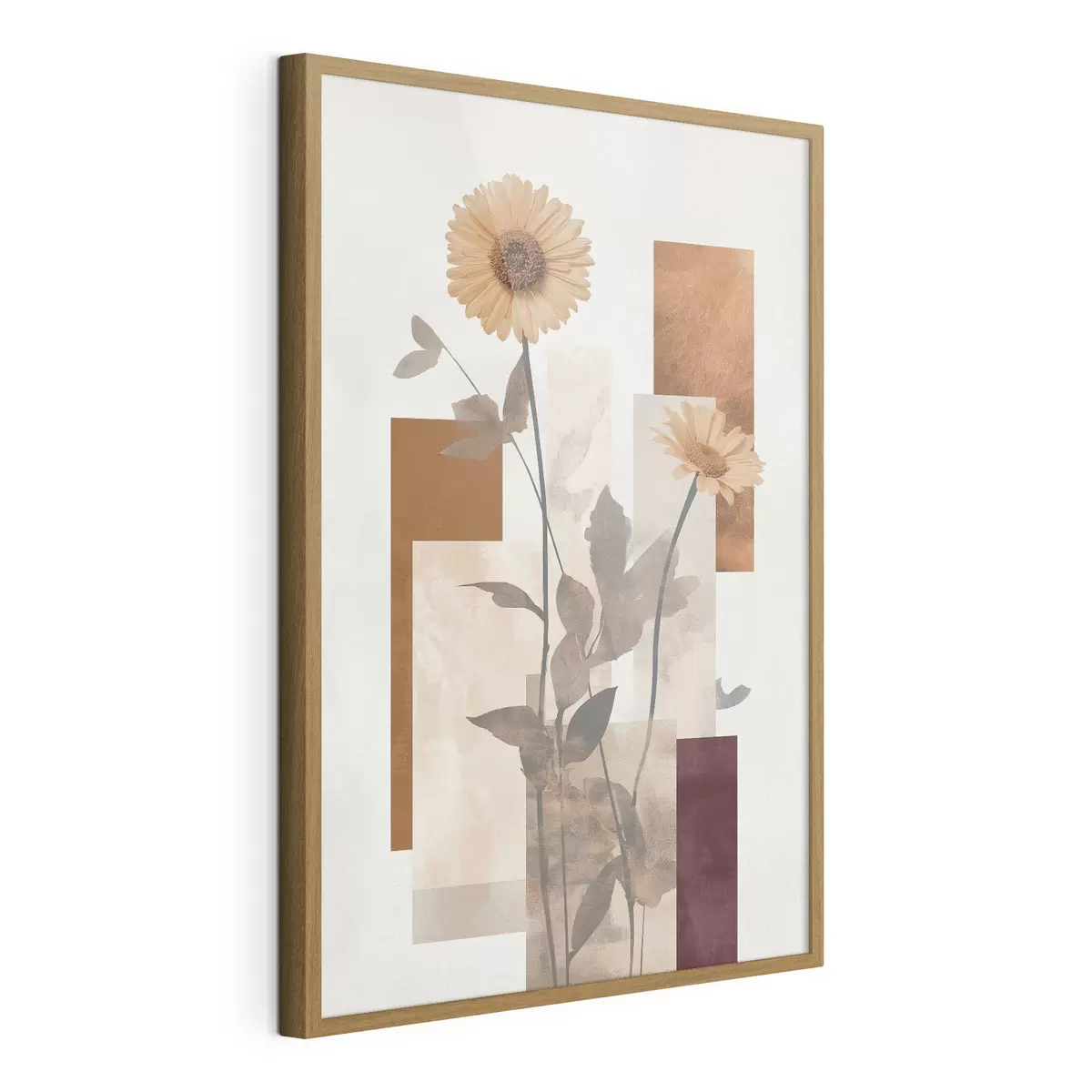 Poster Fleurs et formes géométriques f51179