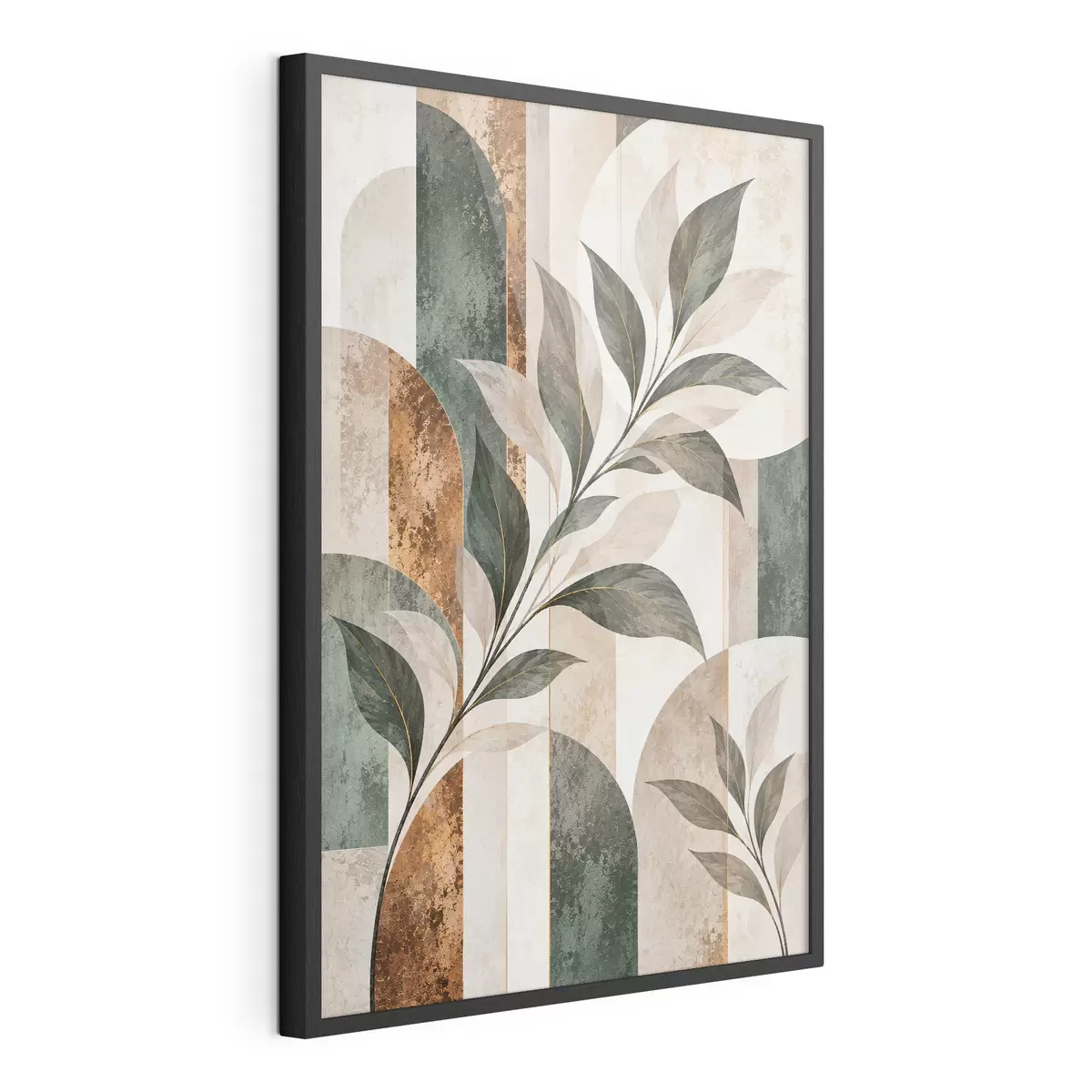 Poster Abstraction avec une branche feuillue f51181