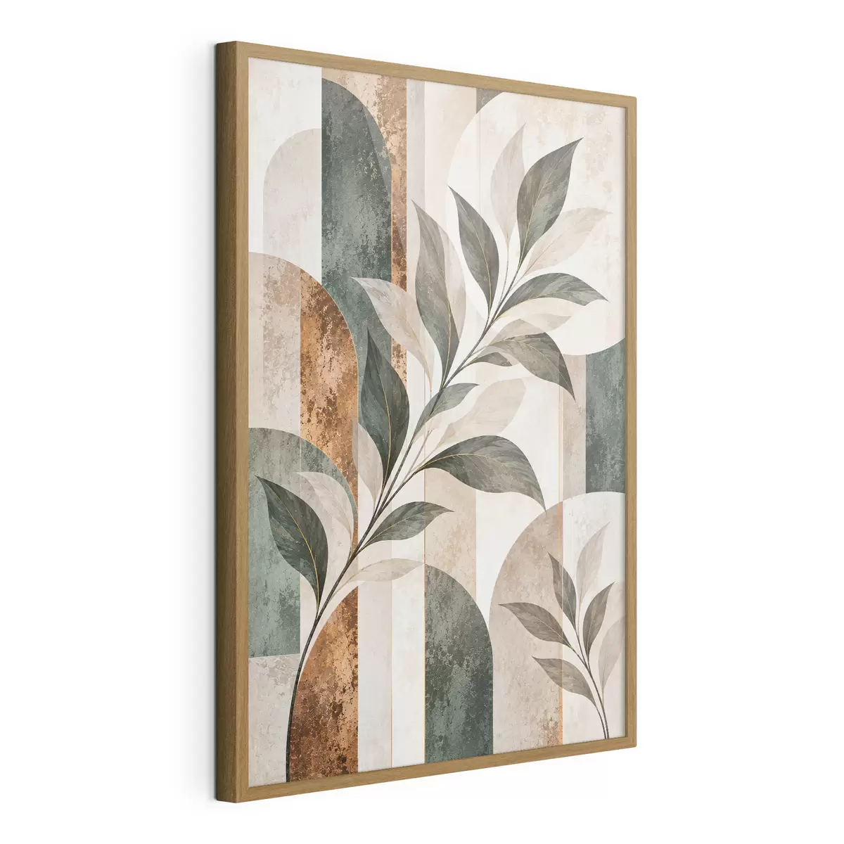 Poster Abstraction avec une branche feuillue f51181