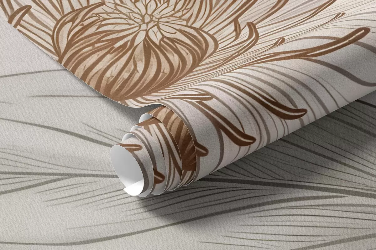 Papier peint Élégantes fleurs botaniques blanches aux branches délicates w10099