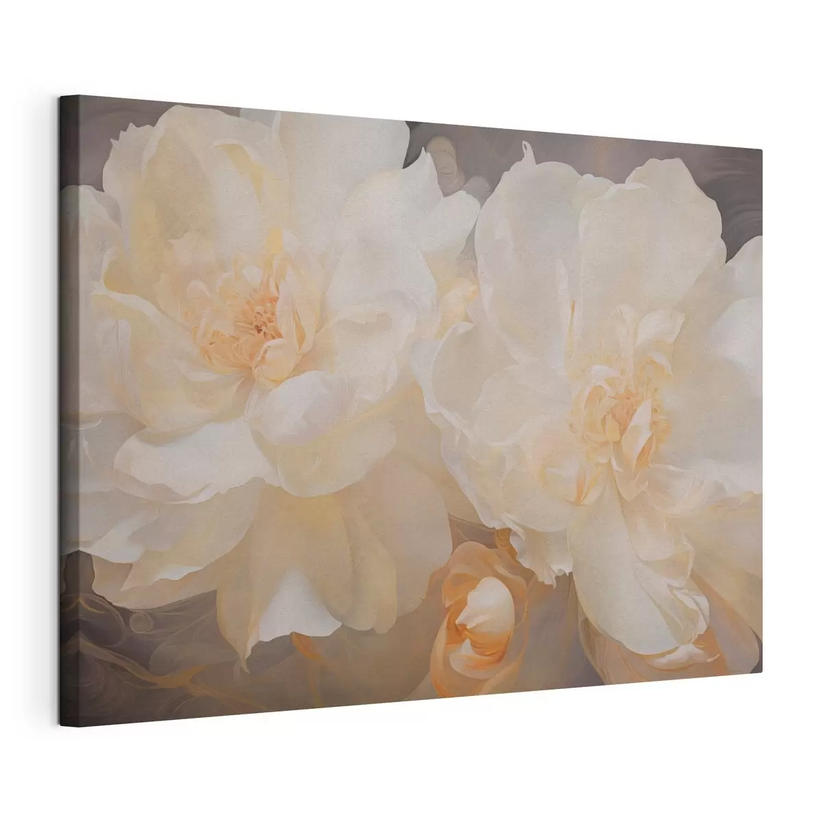 Tableau Gros plan sur des pivoines doubles claires s51088