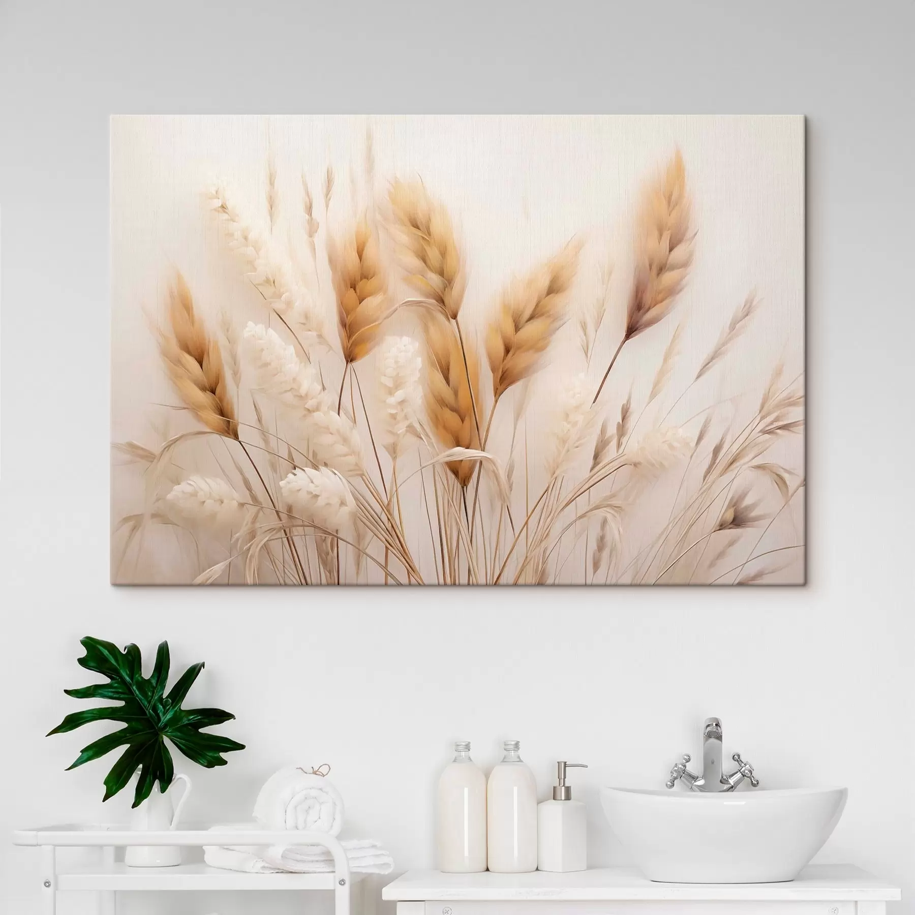 Tableau Herbe de la pampa duveteuse, style écologique s51093