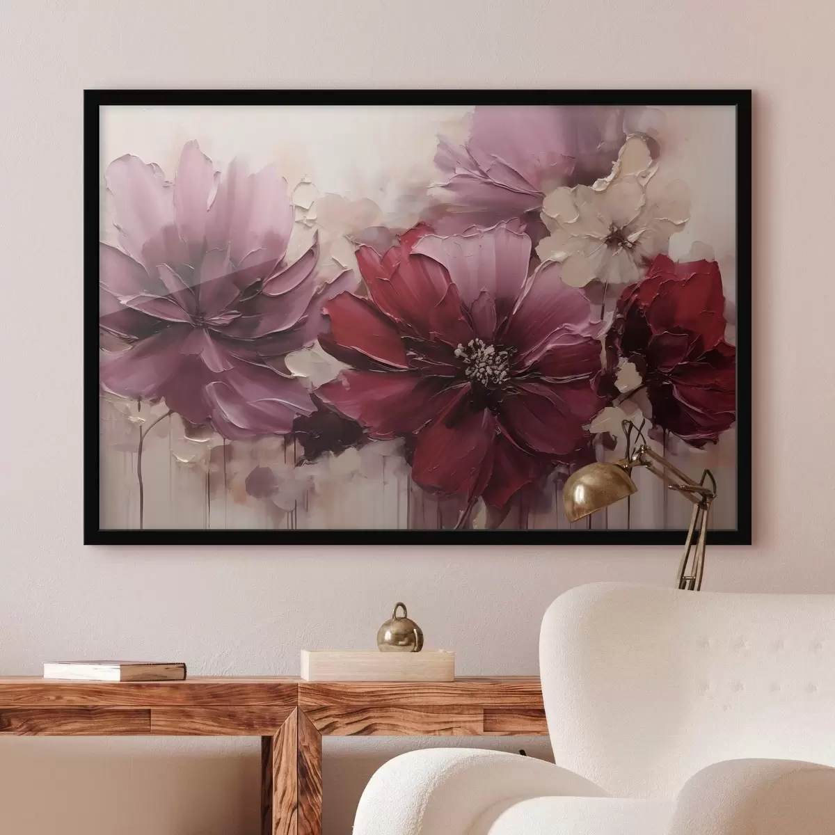 Poster Dahlia « Lush Burgundy » et « Powder » f51086