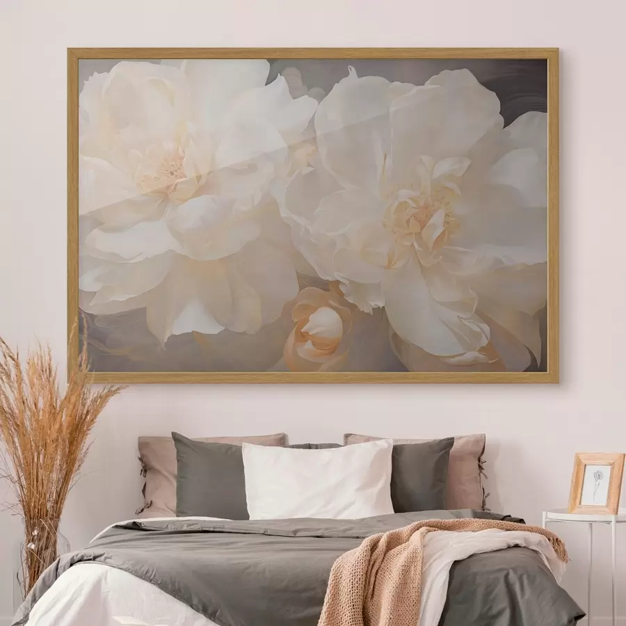 Papier peint Gros plan sur des pivoines doubles claires f51088