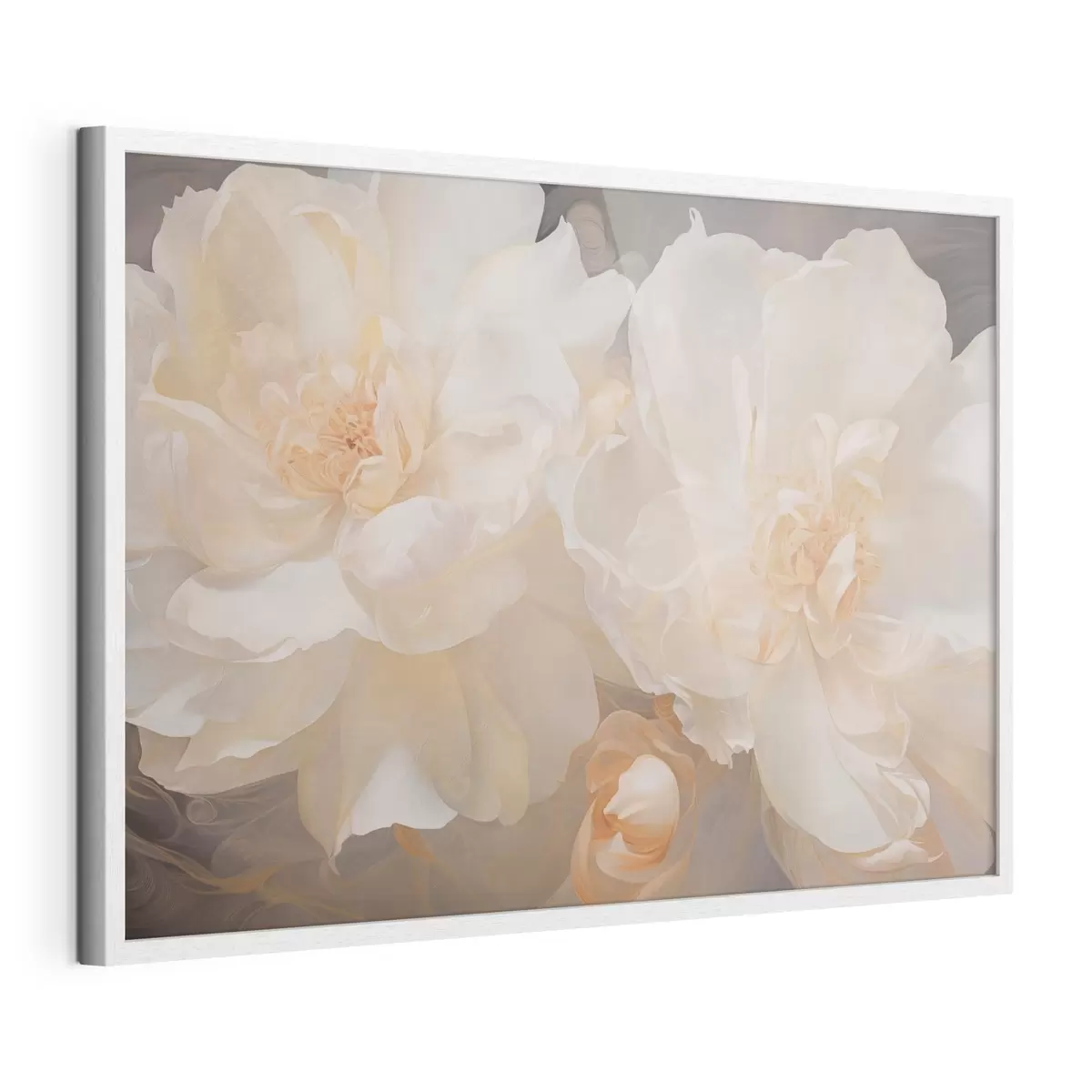 Poster Gros plan sur des pivoines doubles claires f51088