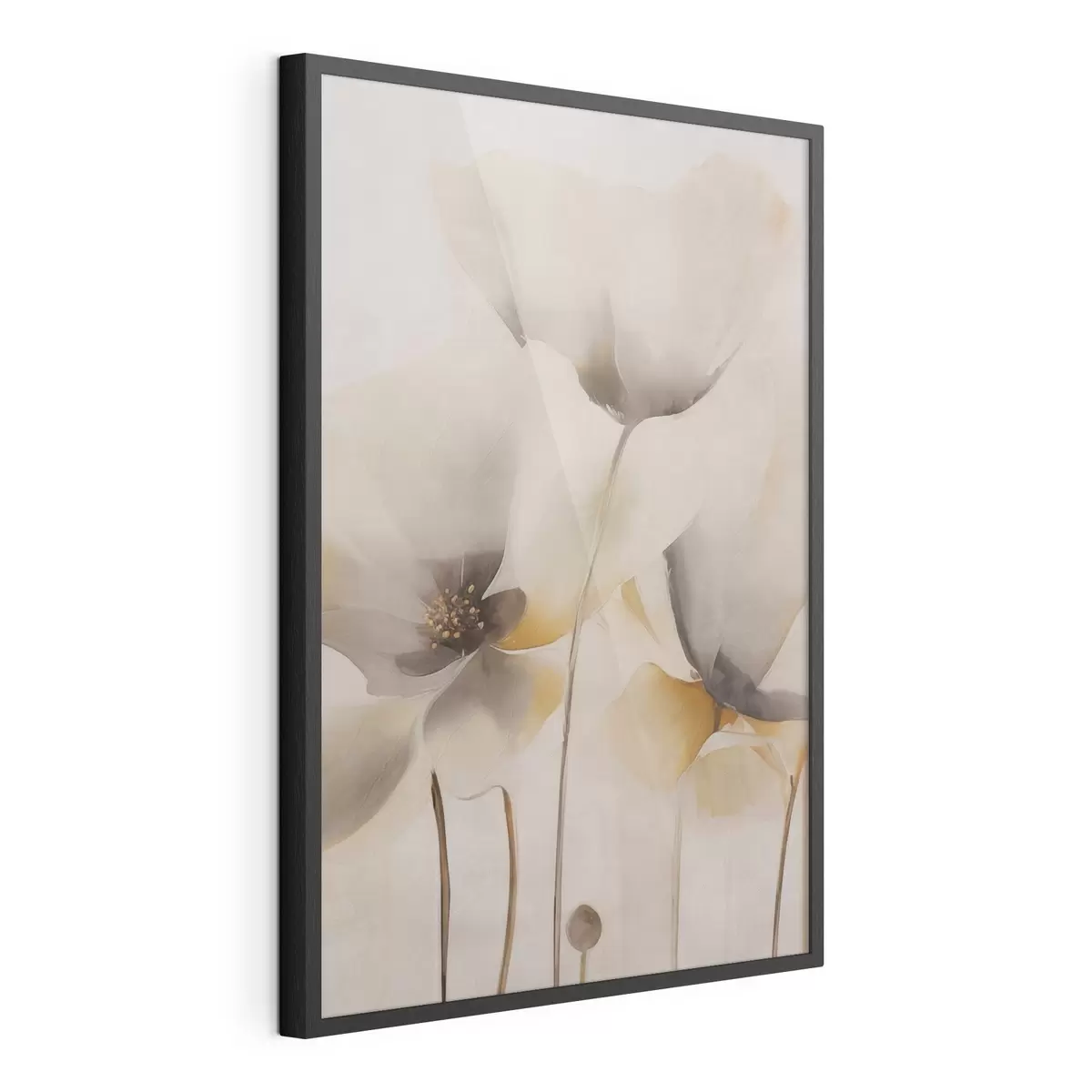 Poster Coquelicots aériens dans une palette de beiges f51090
