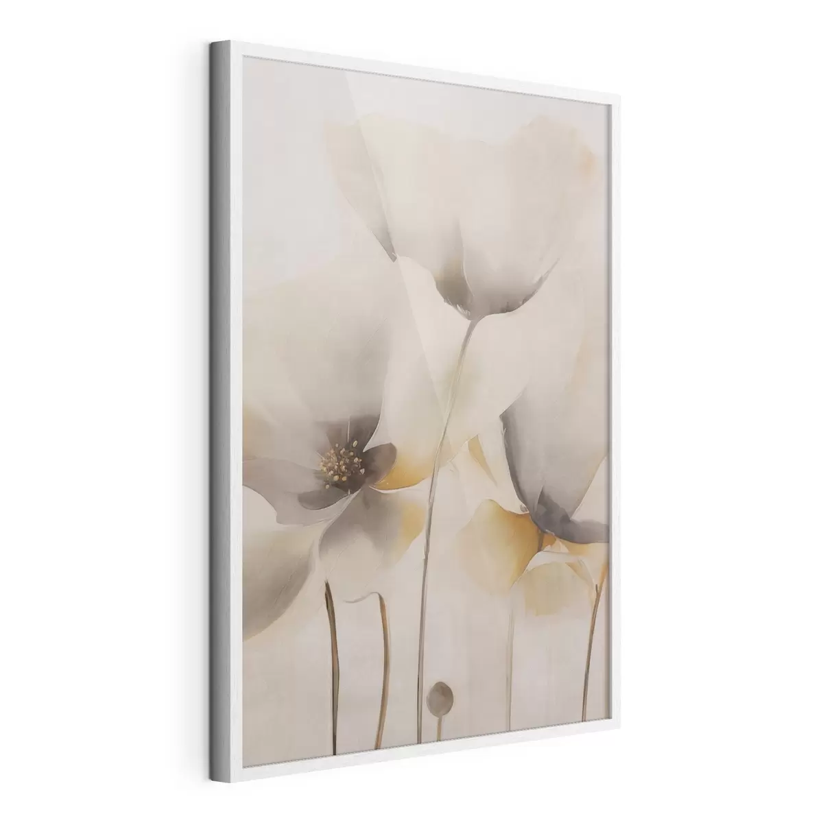 Poster Coquelicots aériens dans une palette de beiges f51090