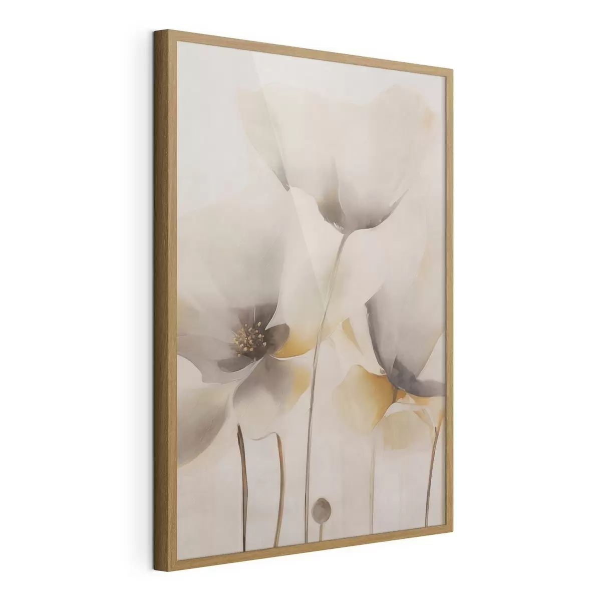 Poster Coquelicots aériens dans une palette de beiges f51090
