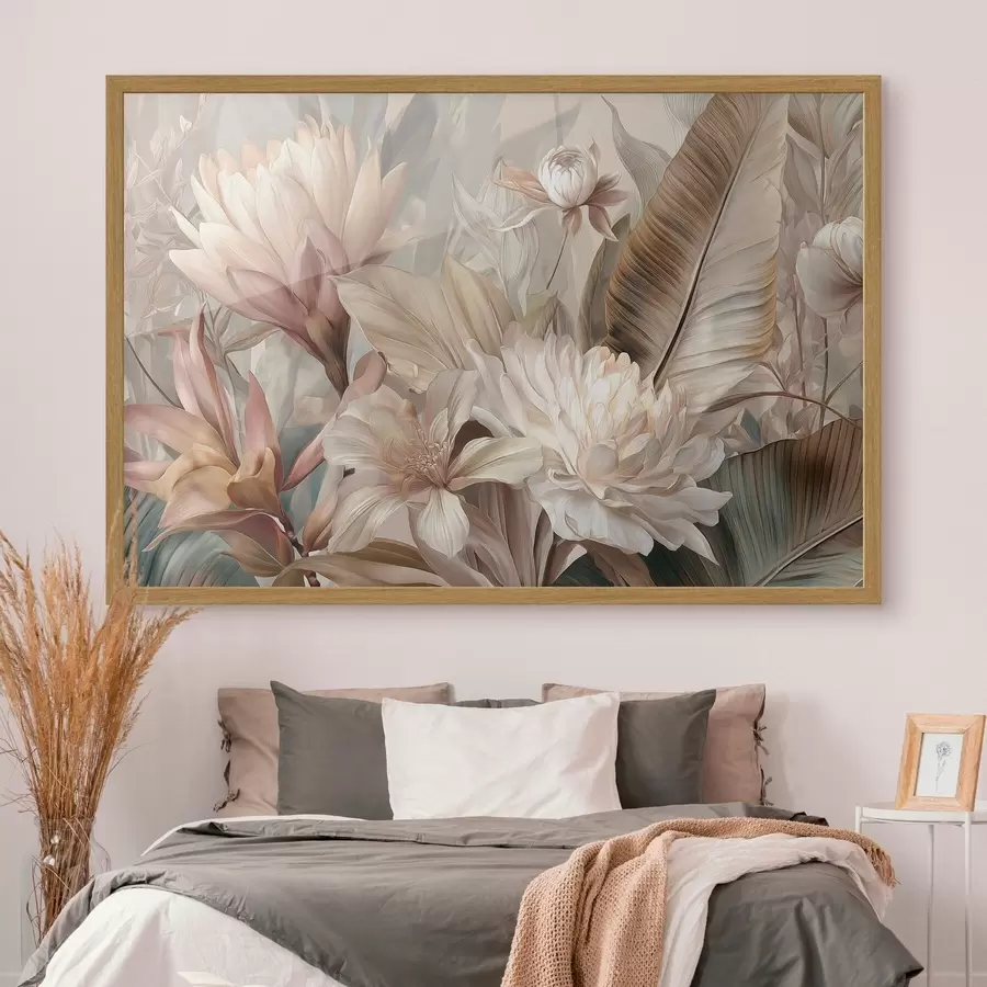 Papier peint Bouquet exotique aux tons pastel f51095