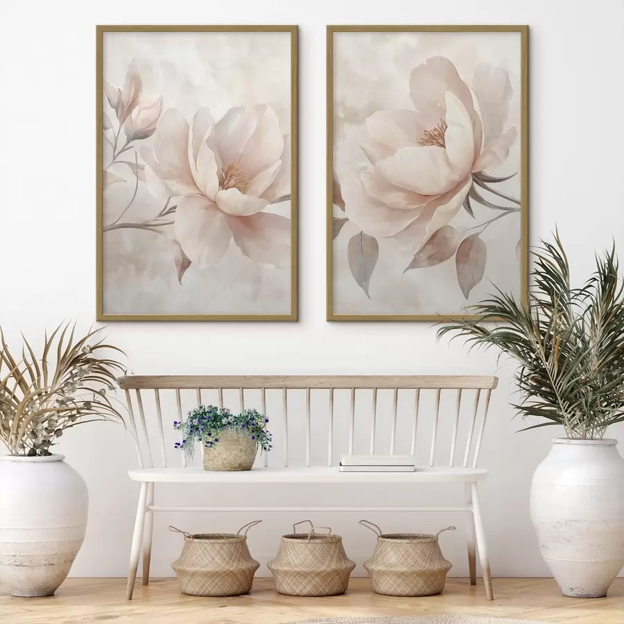 Papier peint Pivoines à l'aquarelle en poudre d31091