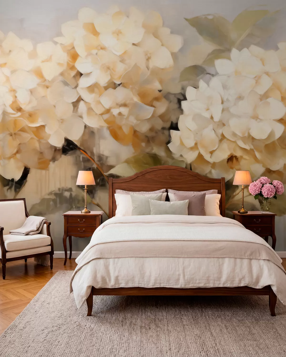 Papier peint Hortensias w06003
