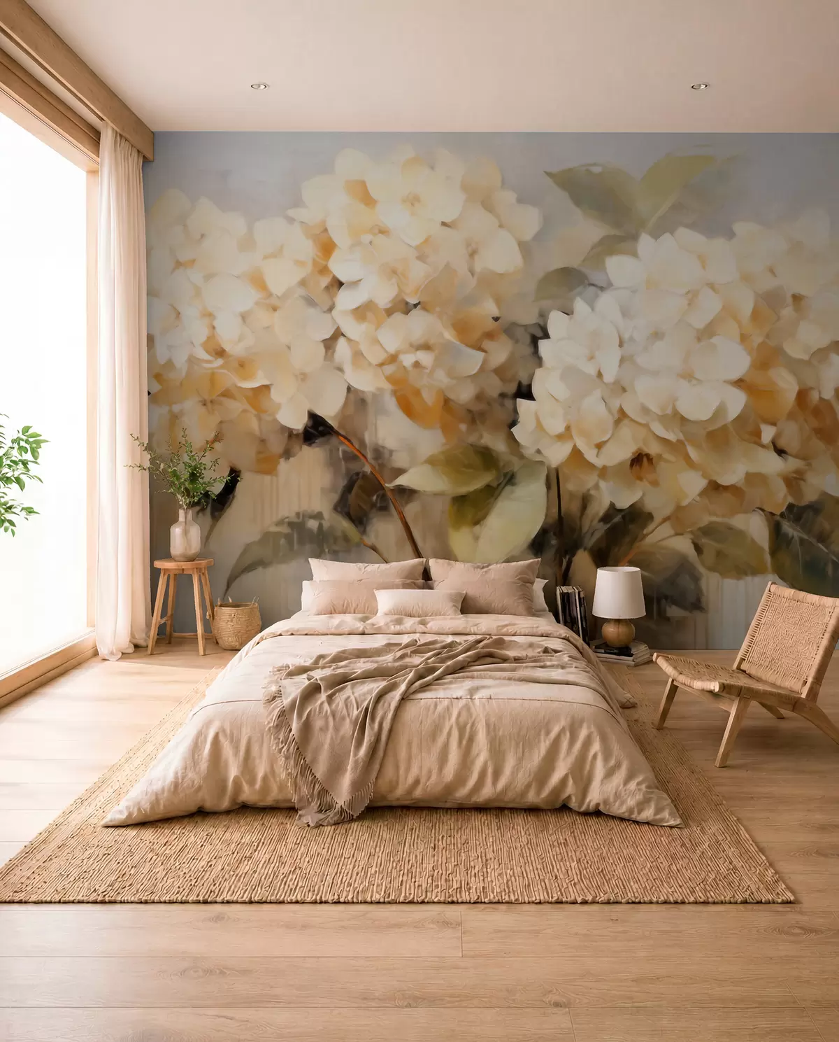 Papier peint Hortensias w06003