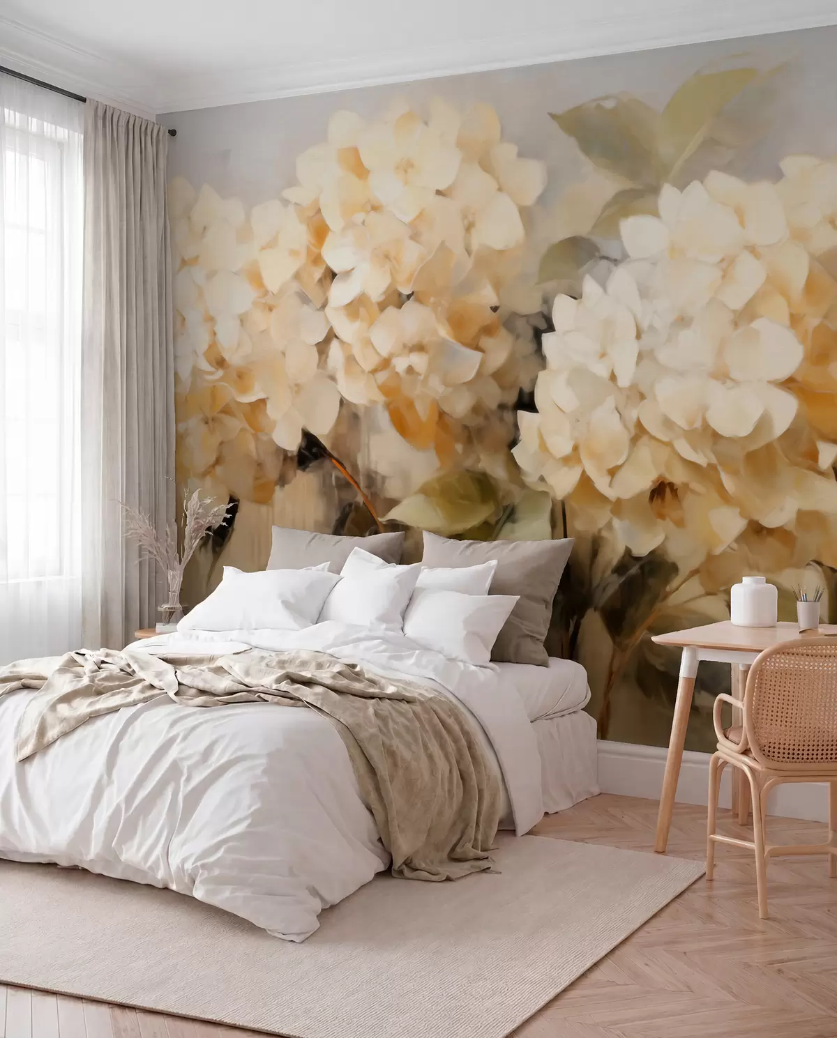 Papier peint Hortensias w06003