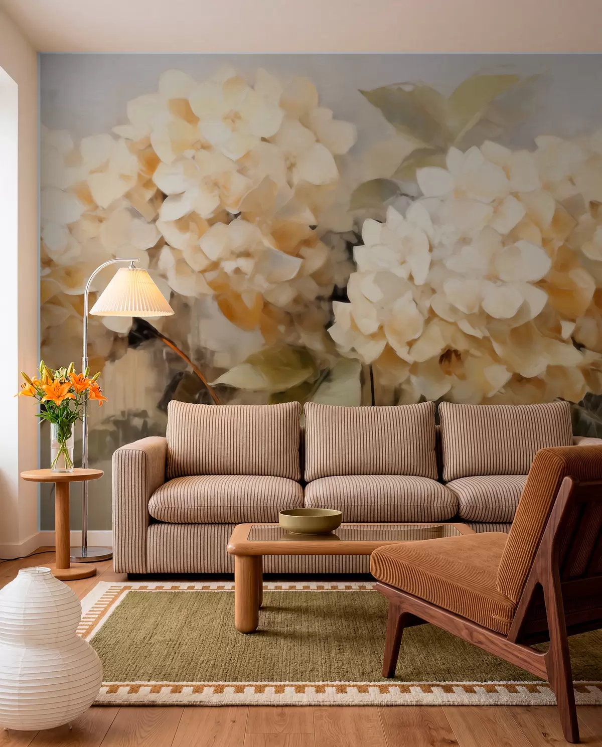 Papier peint Hortensias w06003