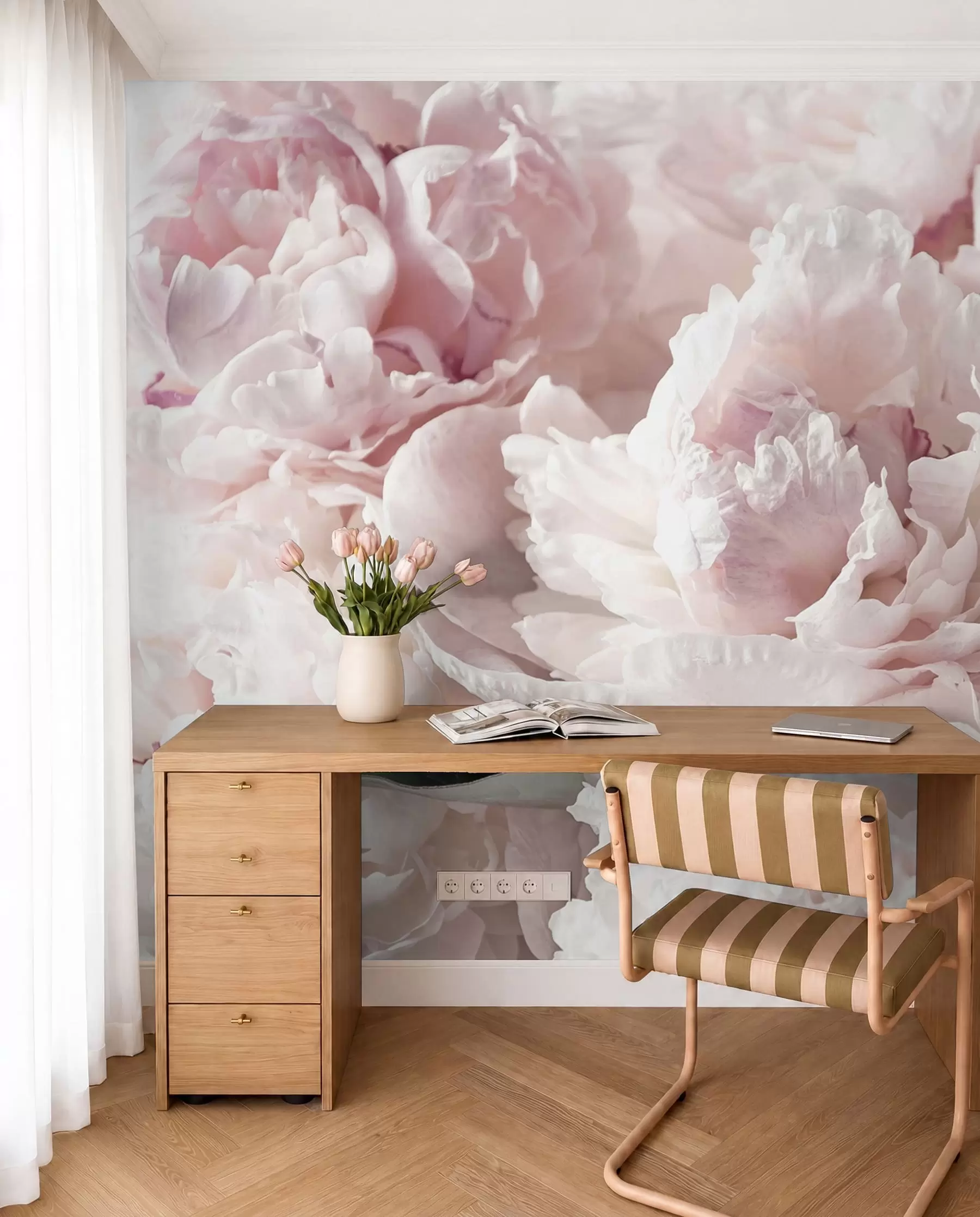 Papier peint Pivoines rose pâle u59600
