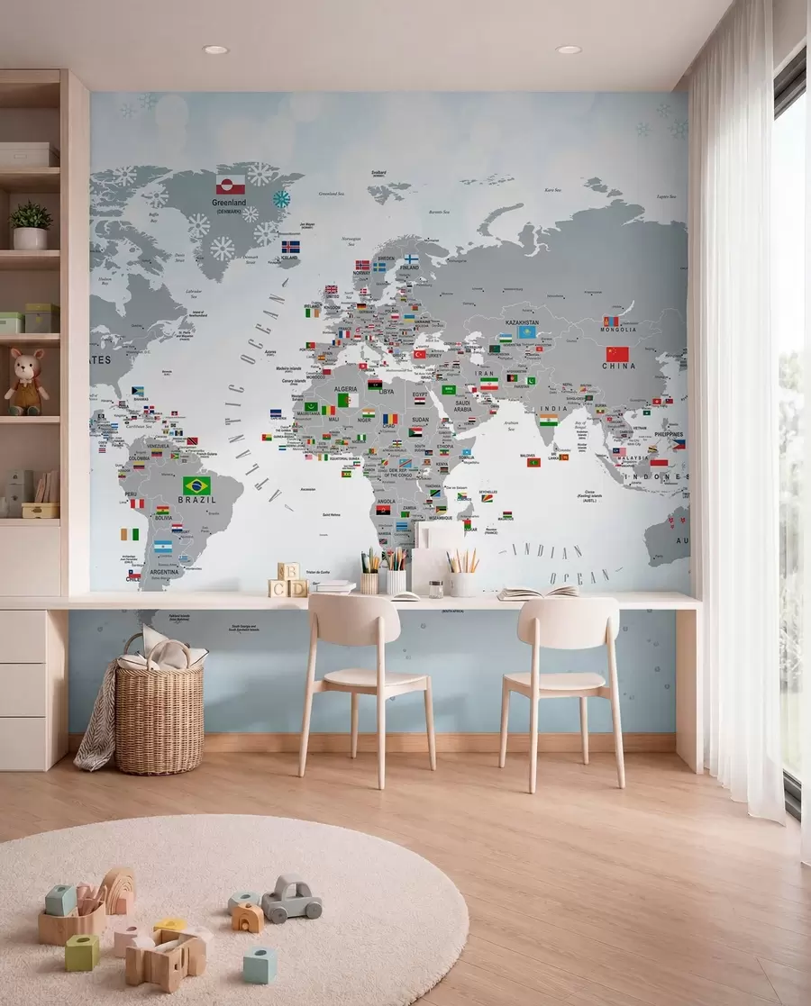 Papier peint Atlas des drapeaux du monde u72599