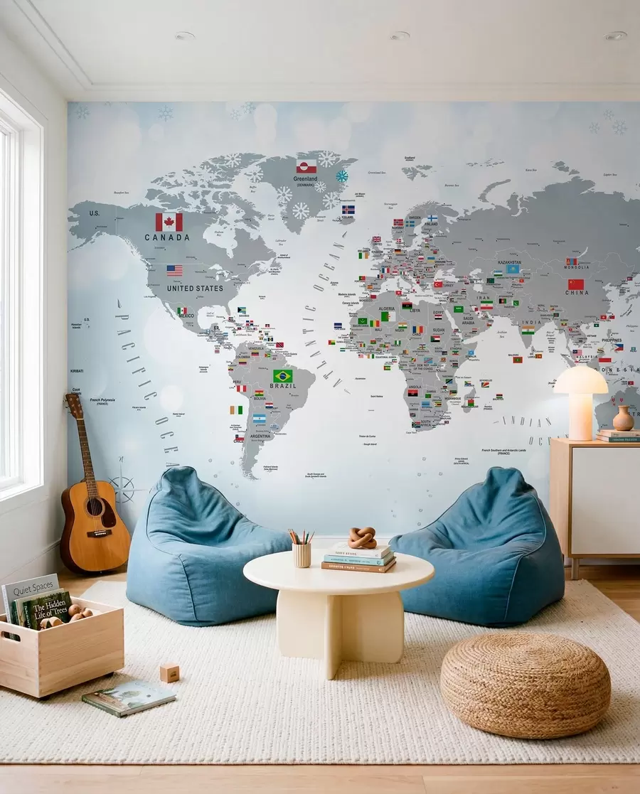 Papier peint Atlas des drapeaux du monde u72599