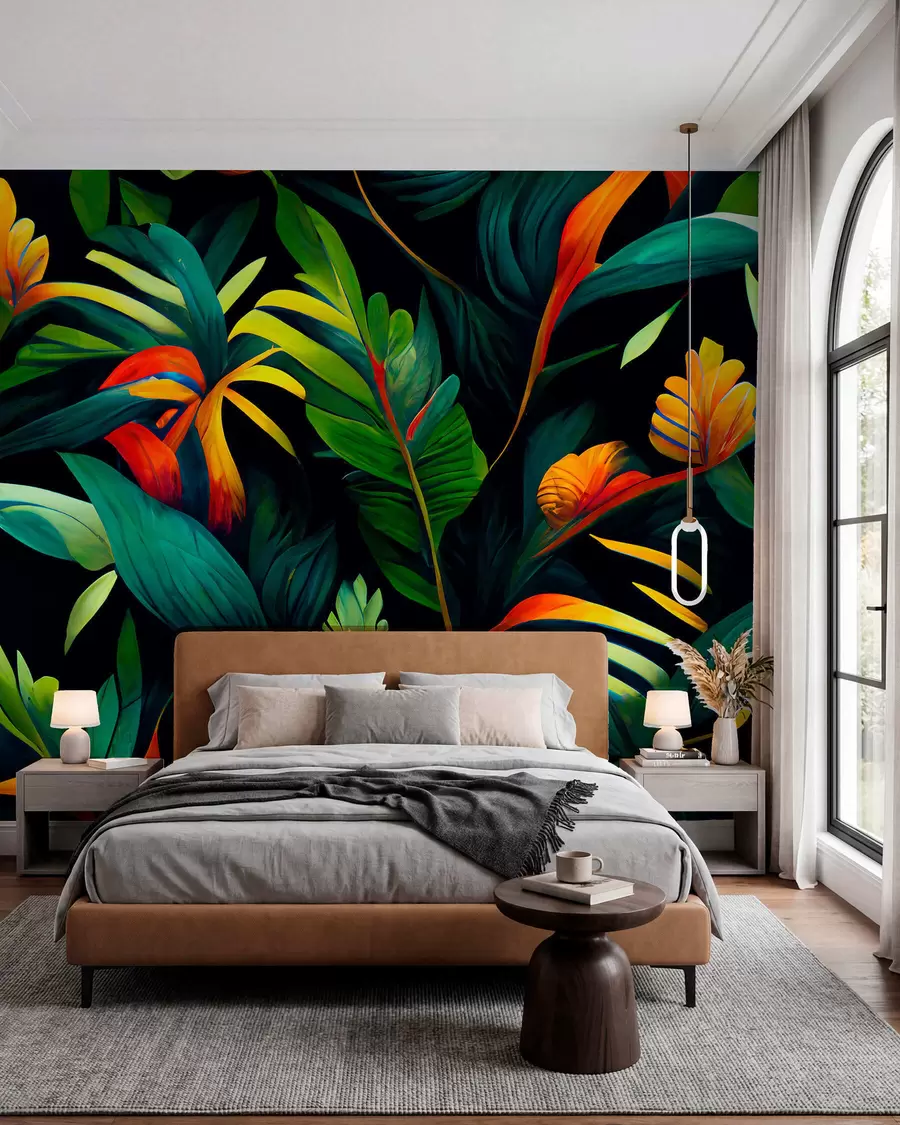 Papier peint Jungle tropicale lumineuse u72390