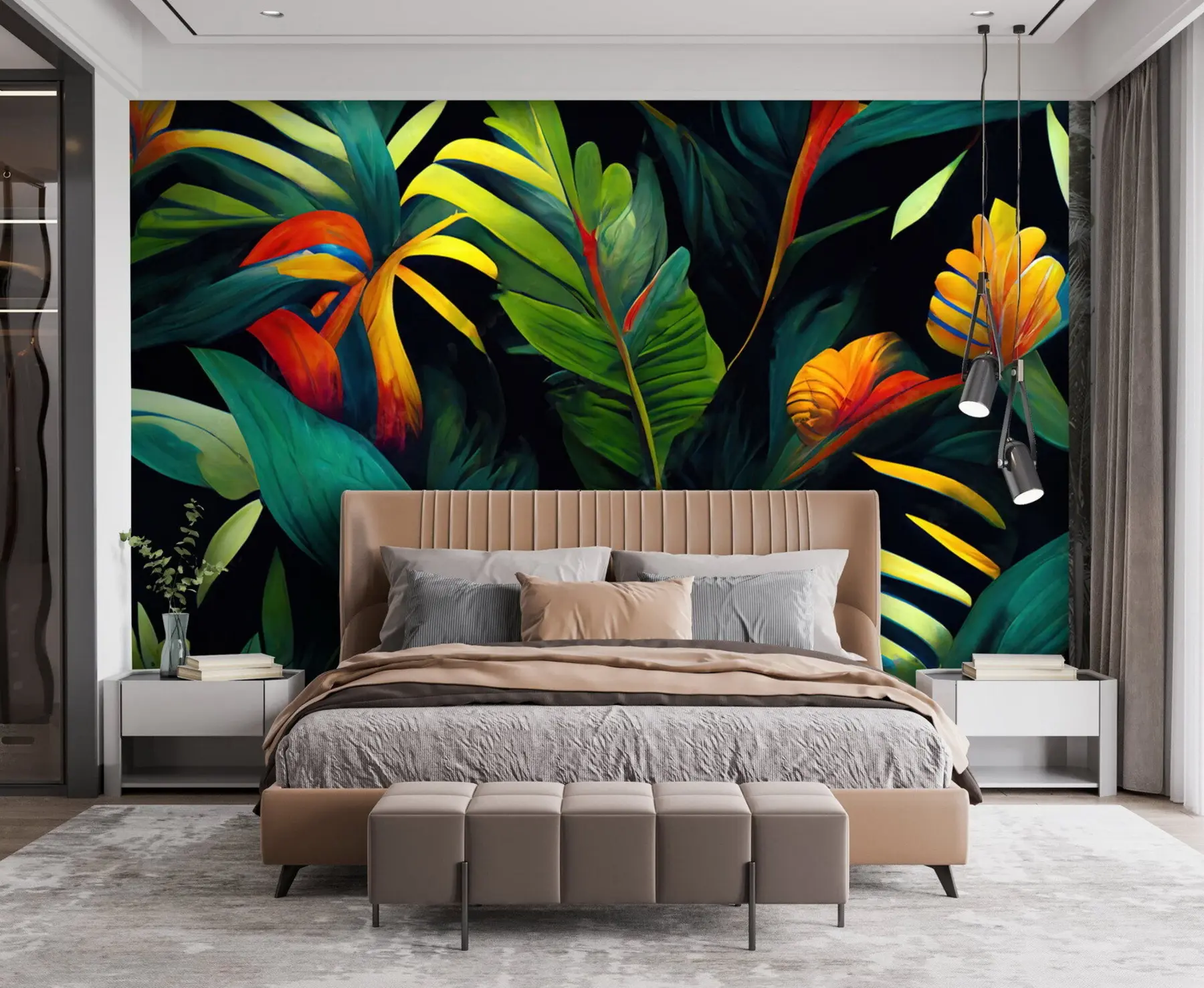 Papier peint Jungle tropicale lumineuse u72390