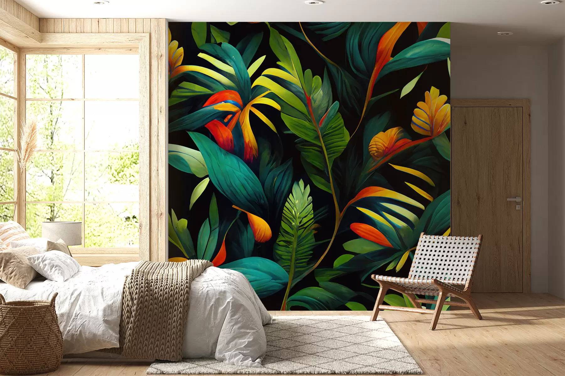 Papier peint Jungle tropicale lumineuse u72390