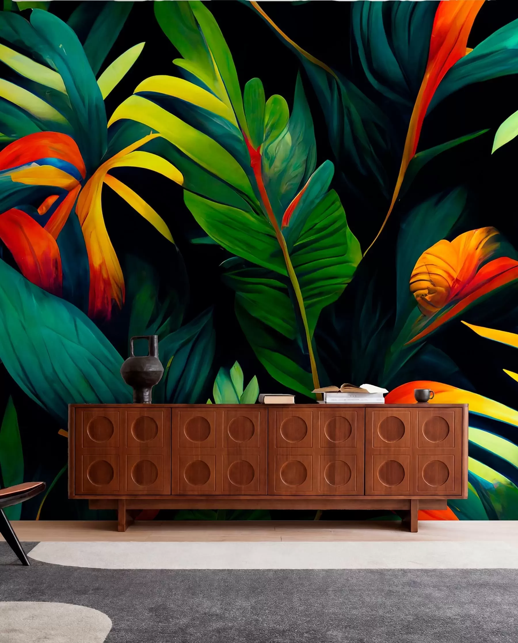 Papier peint Jungle tropicale lumineuse u72390