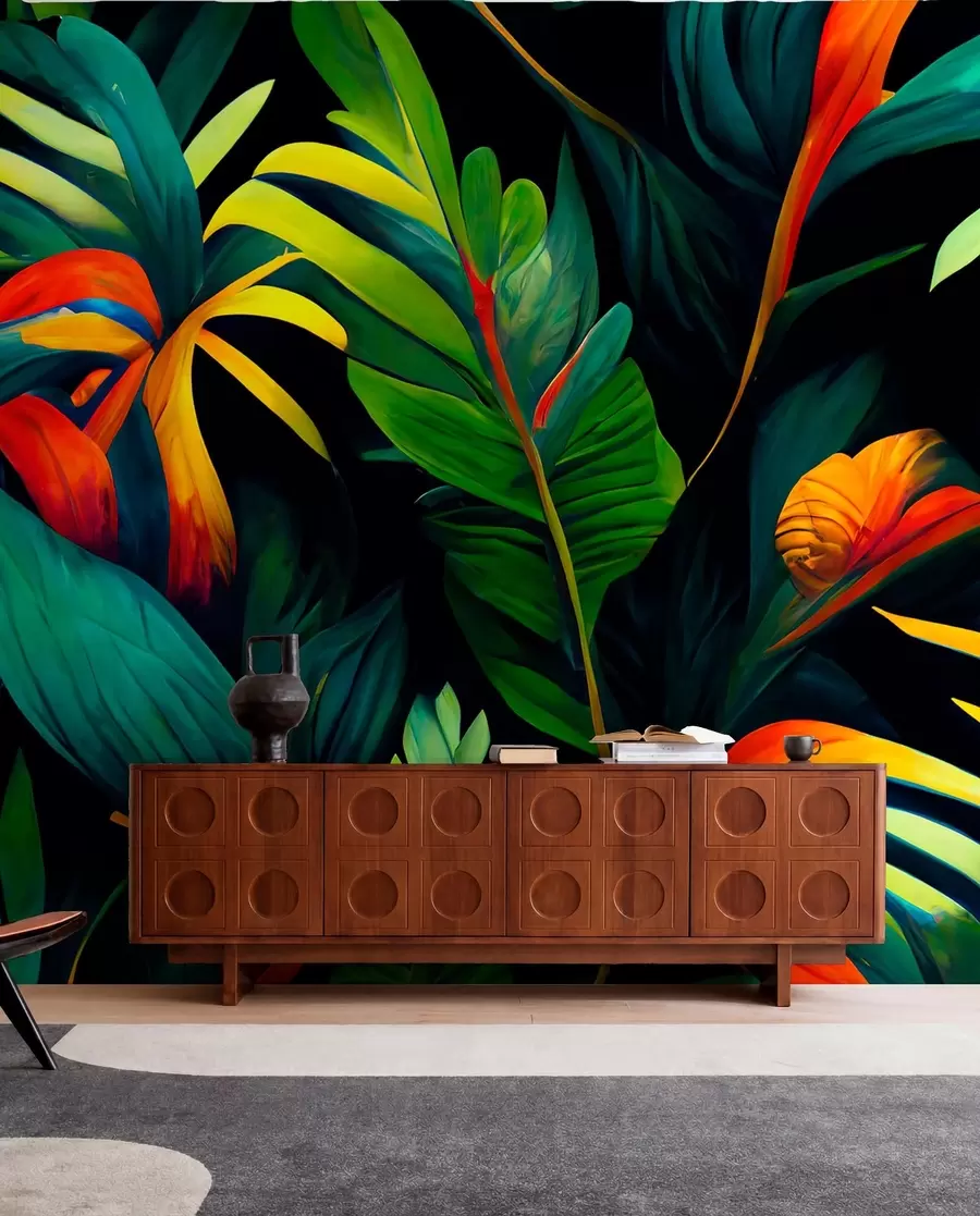 Papier peint Jungle tropicale lumineuse u72390