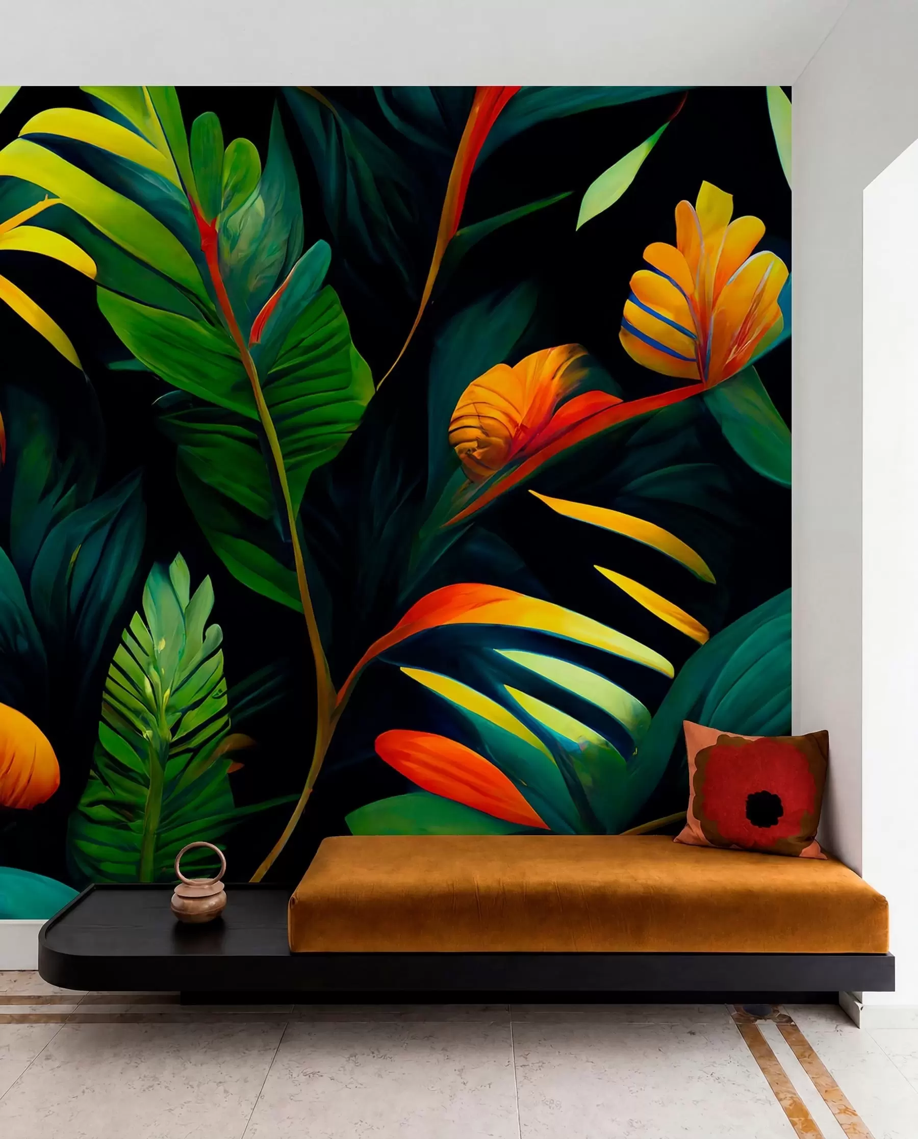 Papier peint Jungle tropicale lumineuse u72390