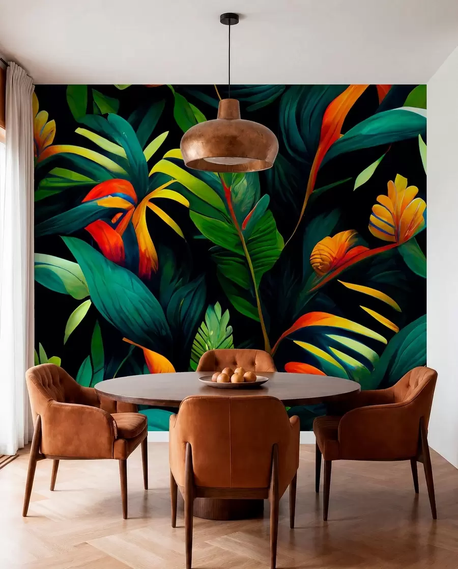 Papier peint Jungle tropicale lumineuse u72390