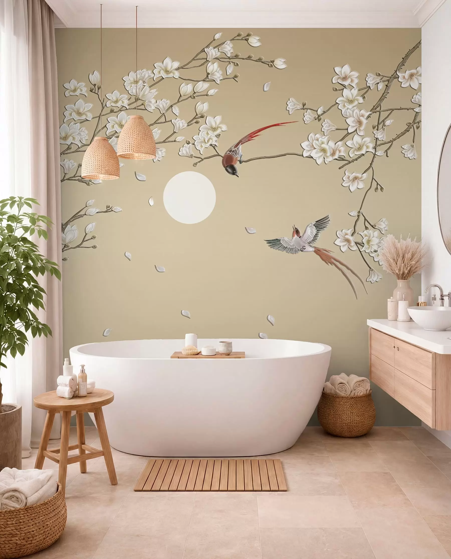 Papier peint Oiseaux, style chinois u72938