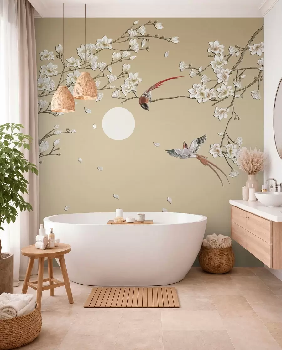 Papier peint Oiseaux, style chinois u72938