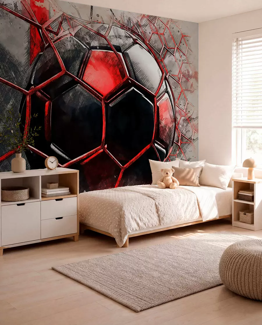 Papier peint Football en mouvement rouge u72803