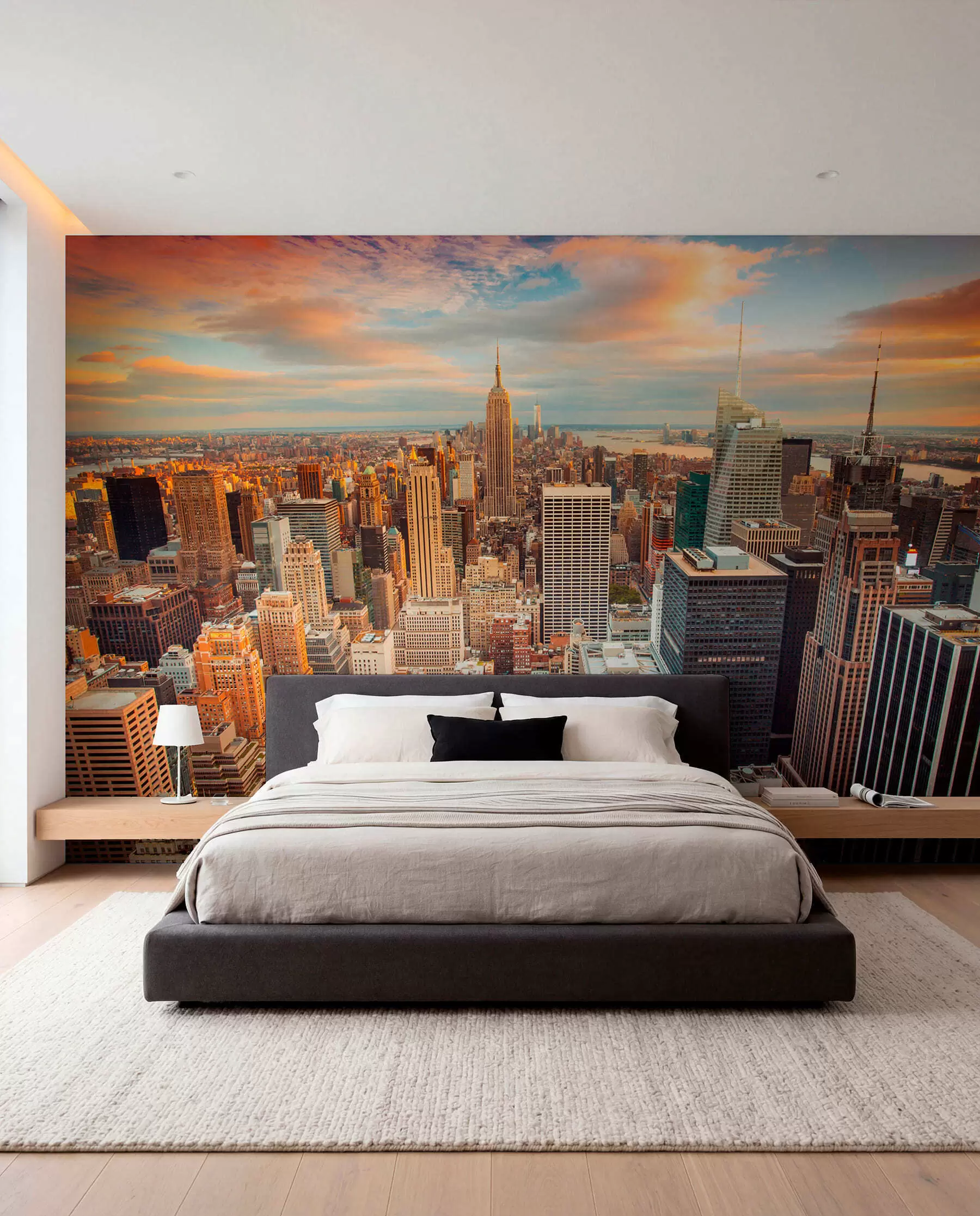 Papier peint Vue d'air au coucher du soleil de New York u80529