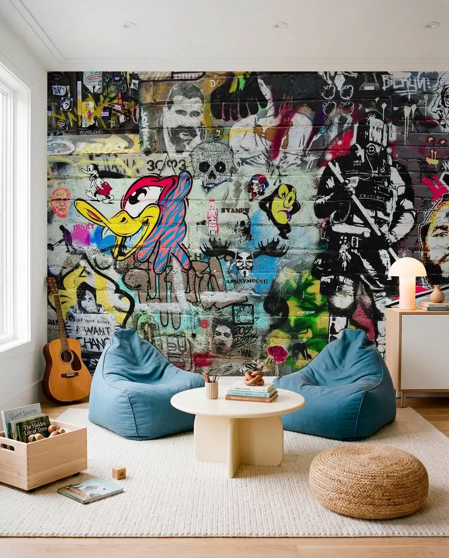 Papier peint Collage d’art urbain u12434