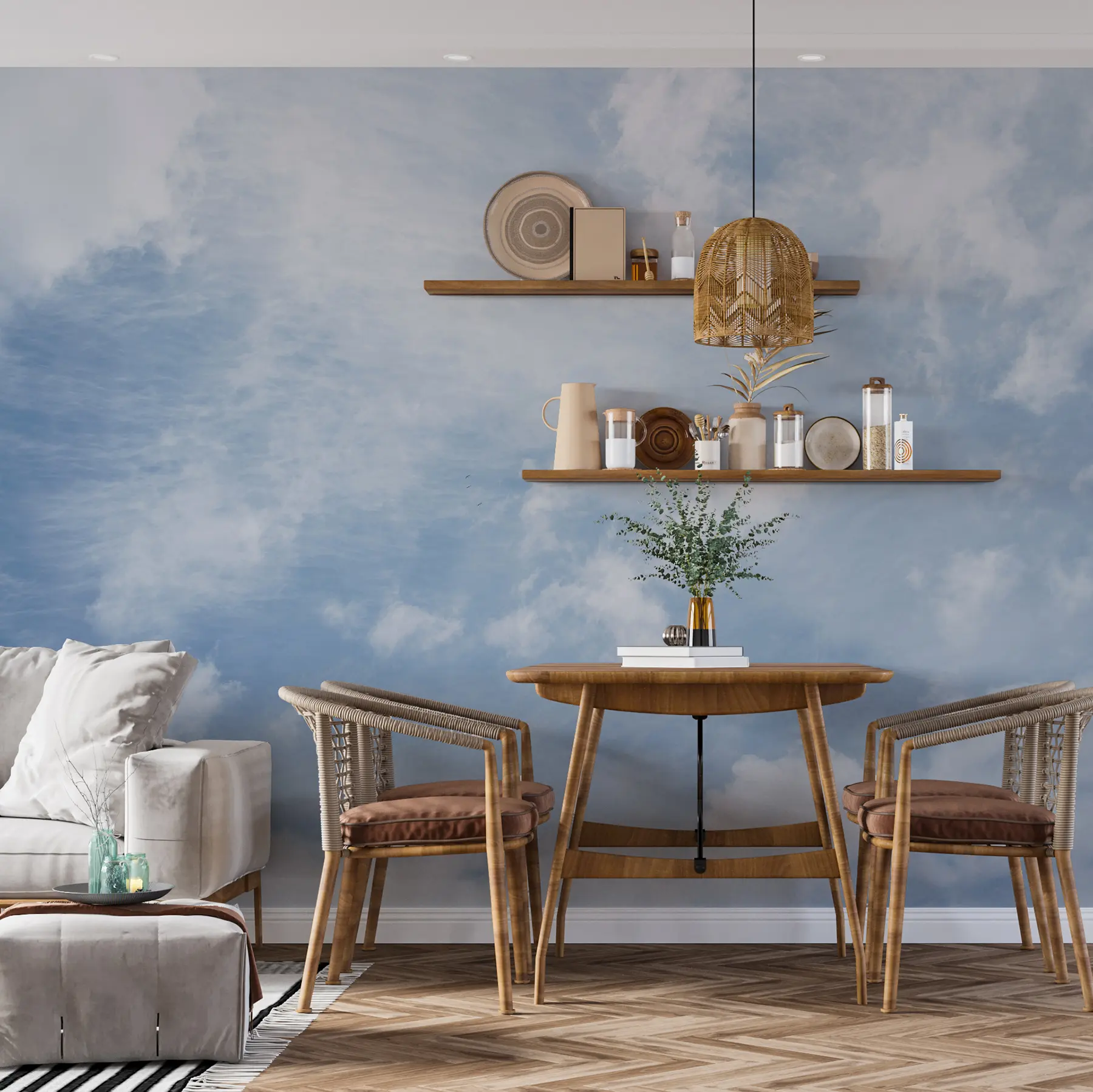 Papier peint Nuages, ciel bleu u21064
