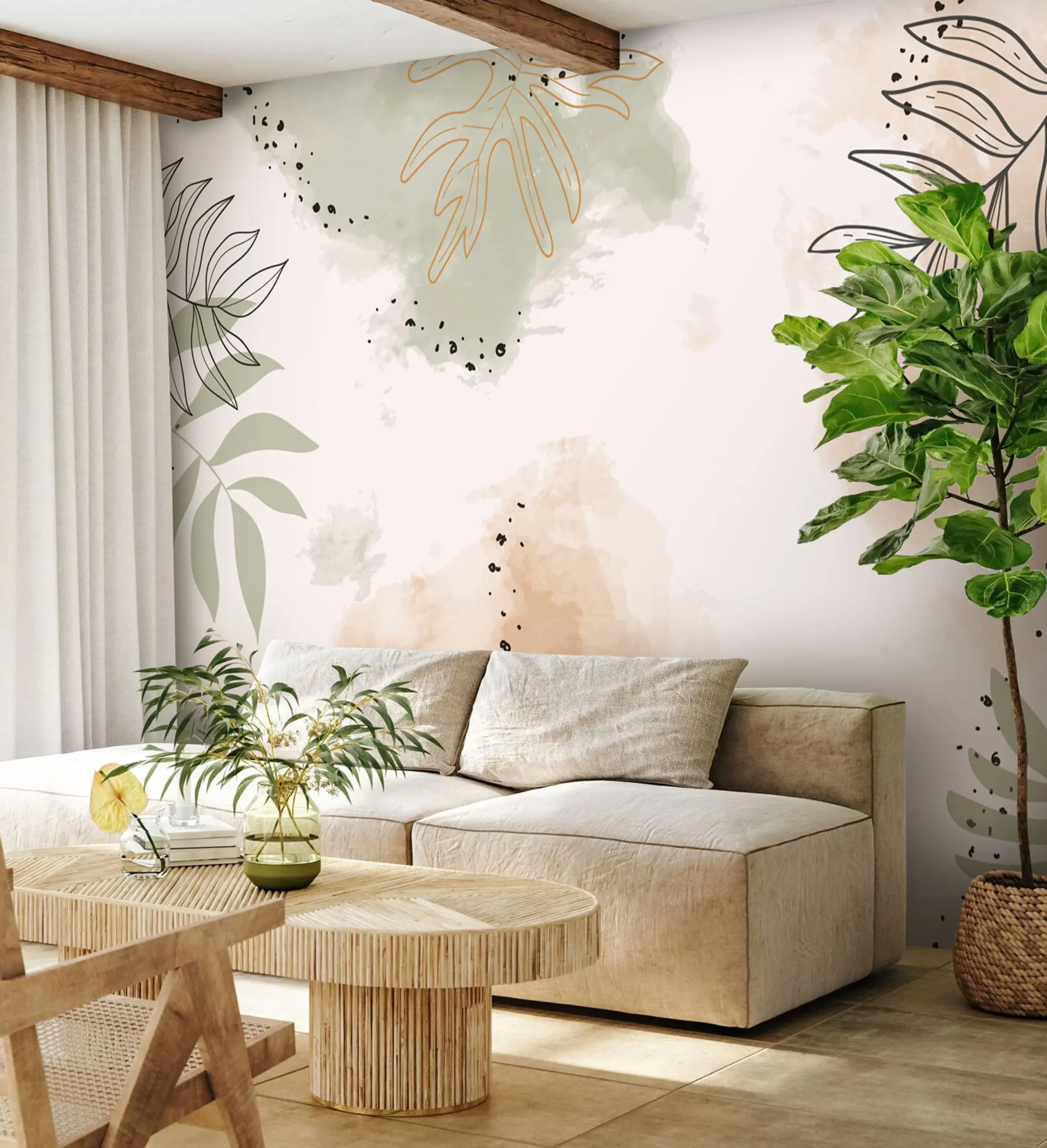 Papier peint Feuilles - formes de la nature u73684