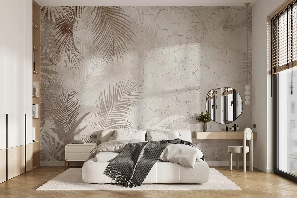 Papier peint Feuilles 3D glamour dans le style grunge u73583