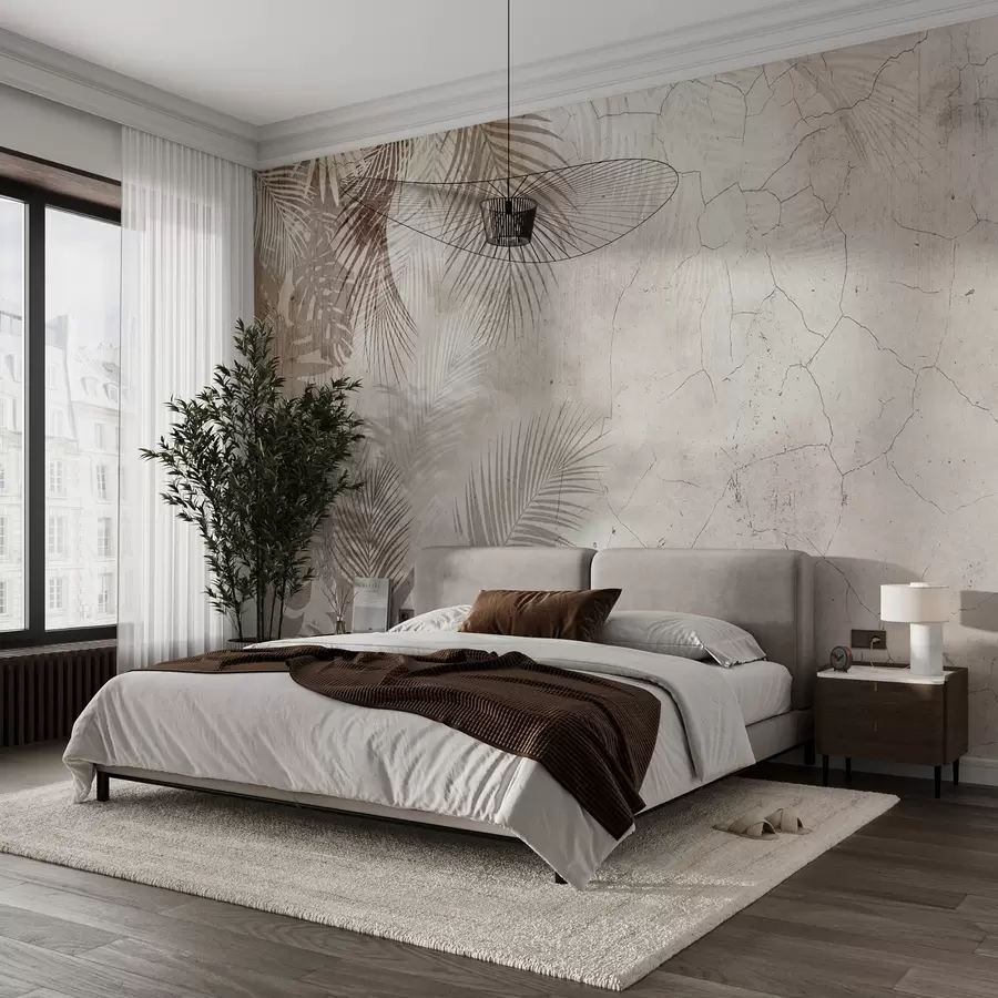 Papier peint Feuilles 3D glamour dans le style grunge u73583