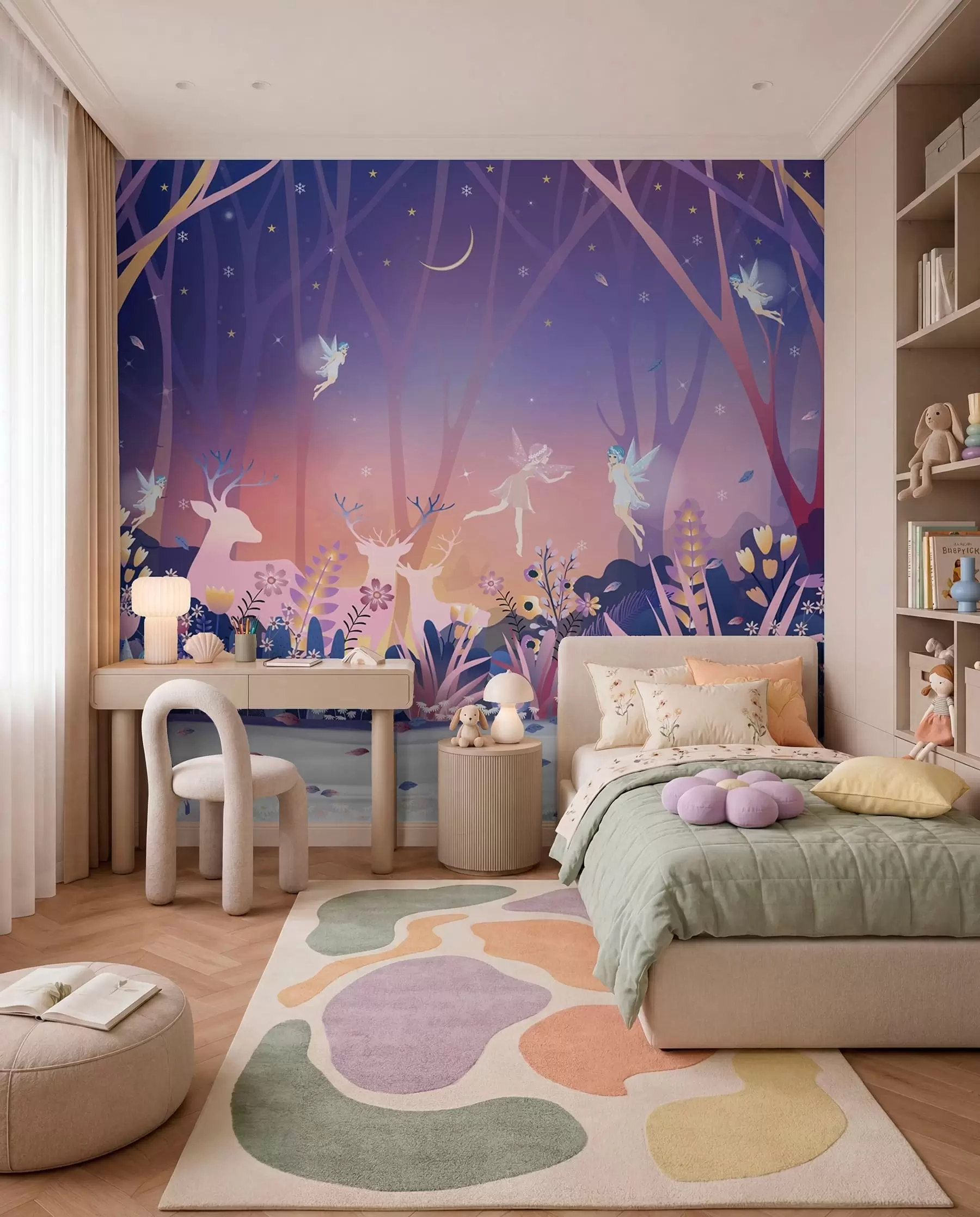 Papier peint Danse nocturne dans la forêt des fées u73899