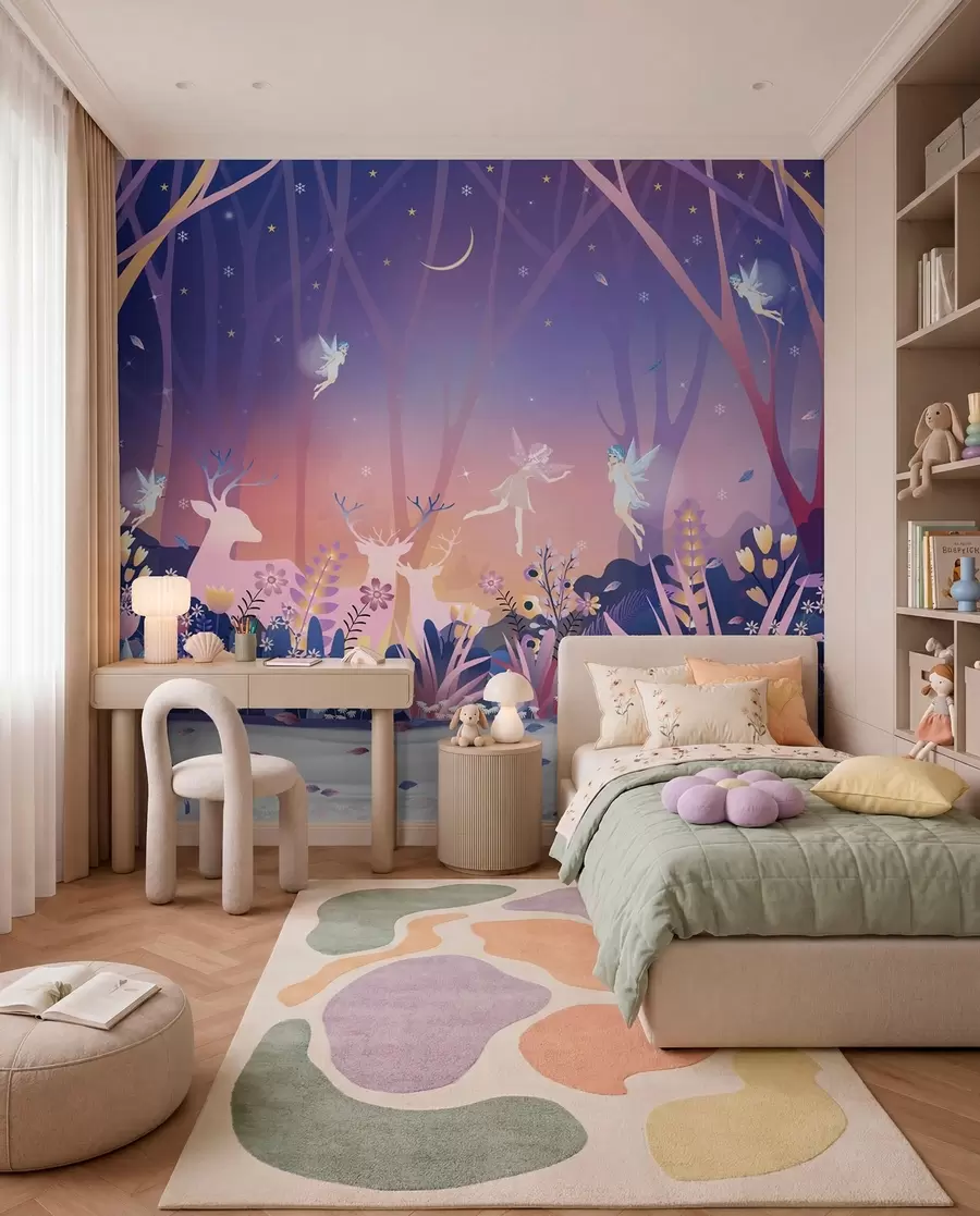 Papier peint Danse nocturne dans la forêt des fées u73899