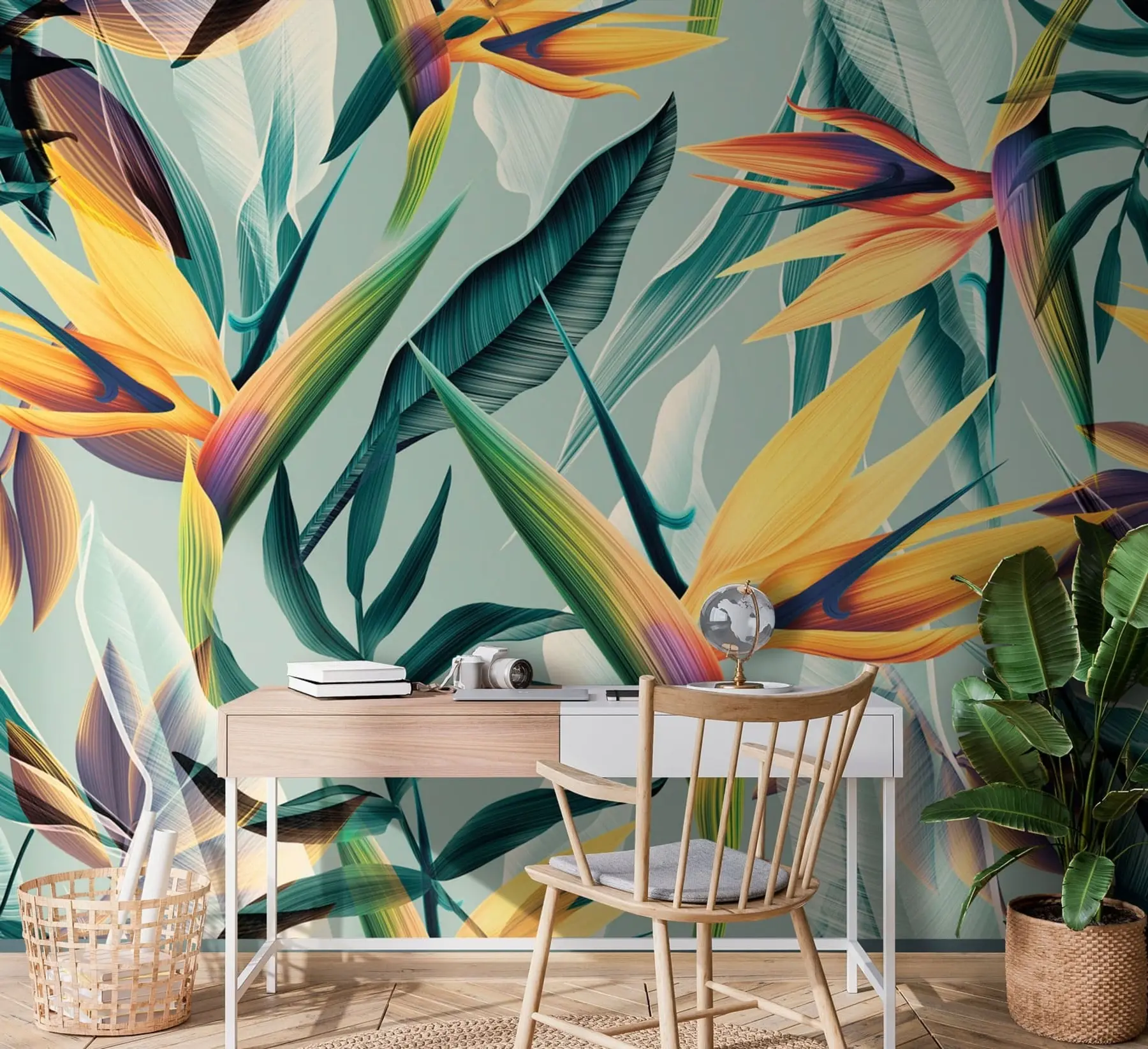 Papier peint Tendance des plantes tropicales et des feuilles de couleur vive u73960