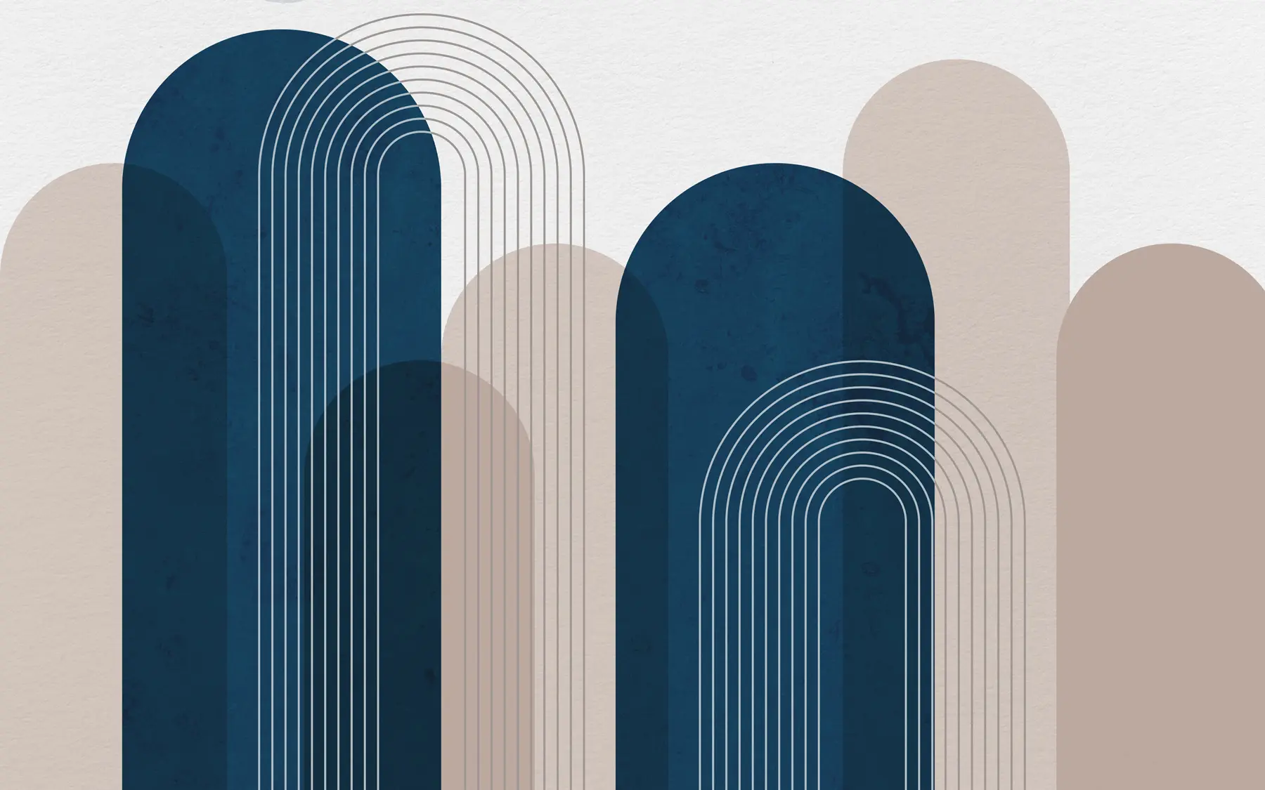 Papier peint Arches bleues et beige abstraites u73098