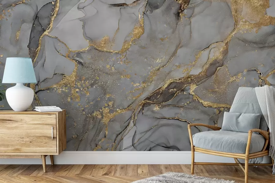 Papier peint Marbre gris u93578