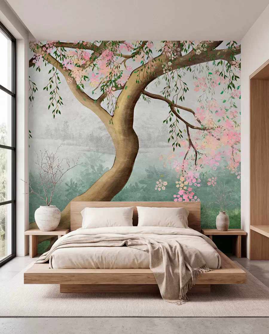 Papier peint Arbre en fleurs sur la colline u93587