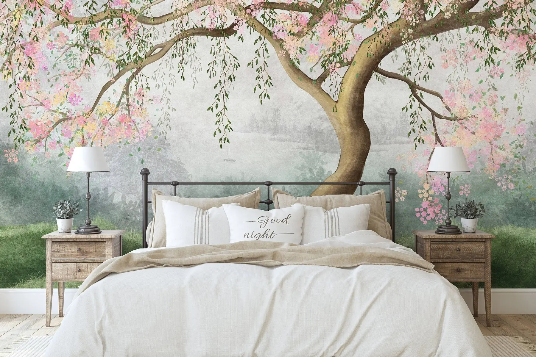 Papier peint Arbre en fleurs sur la colline u93587