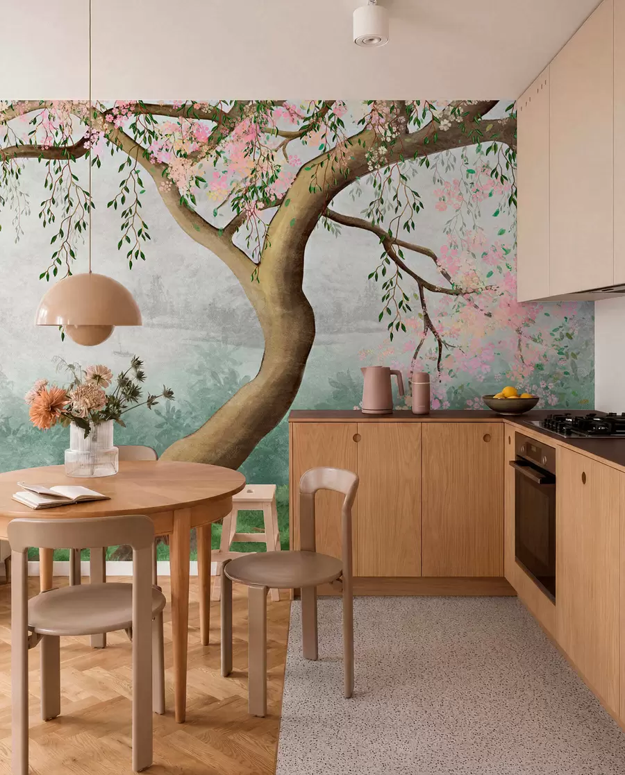 Papier peint Arbre en fleurs sur la colline u93587